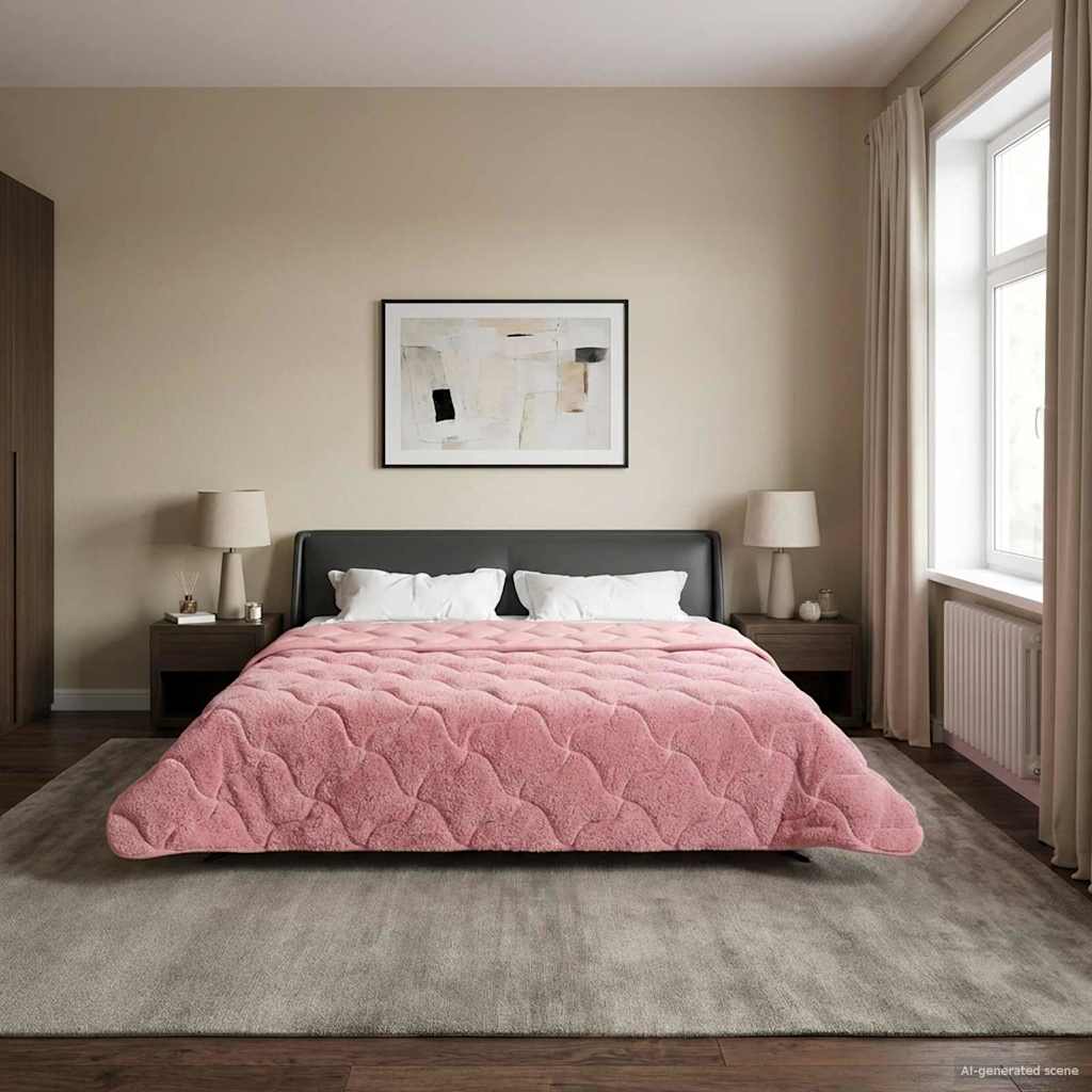 Ljetni pokrivač Ružičasta 200 x 220 cm Mikrofibra i teddy flis