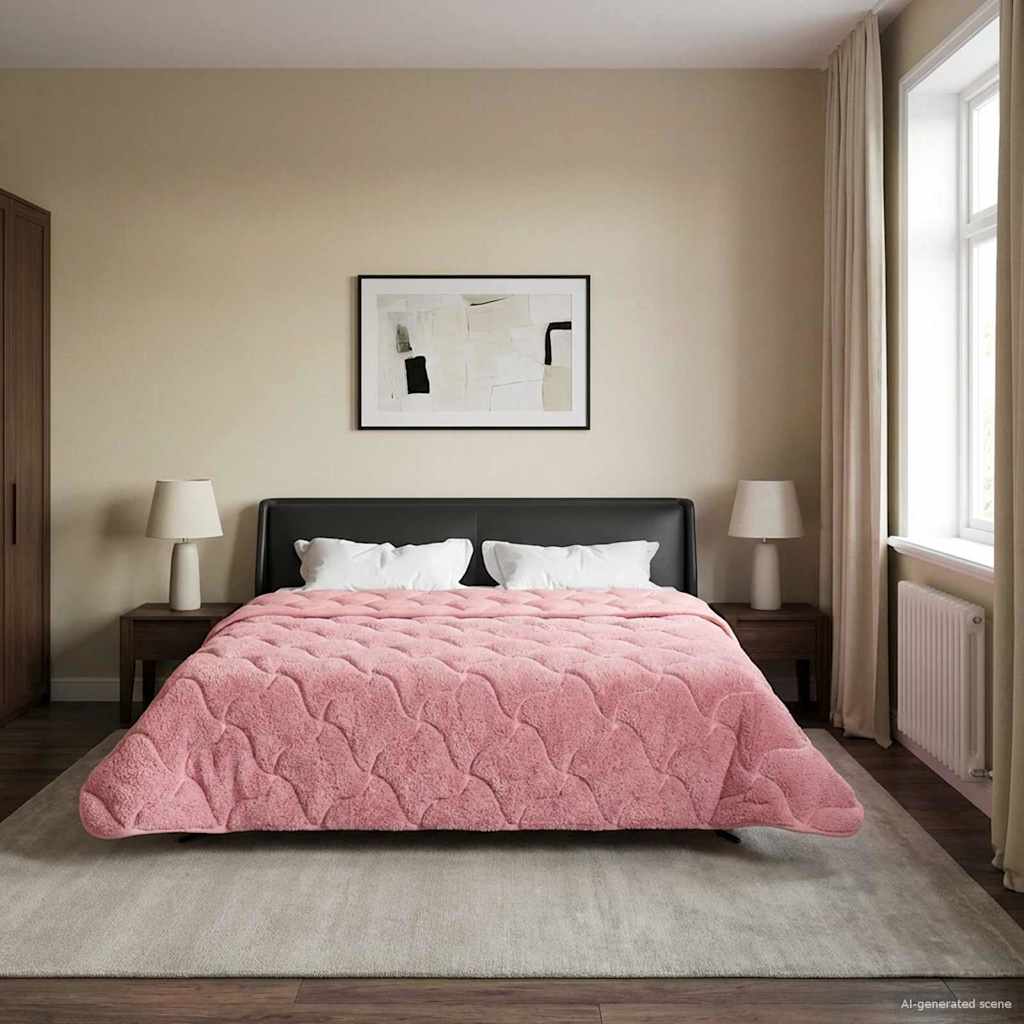 Ljetni pokrivač Ružičasta 220 x 260 cm Mikrofibra i teddy flis
