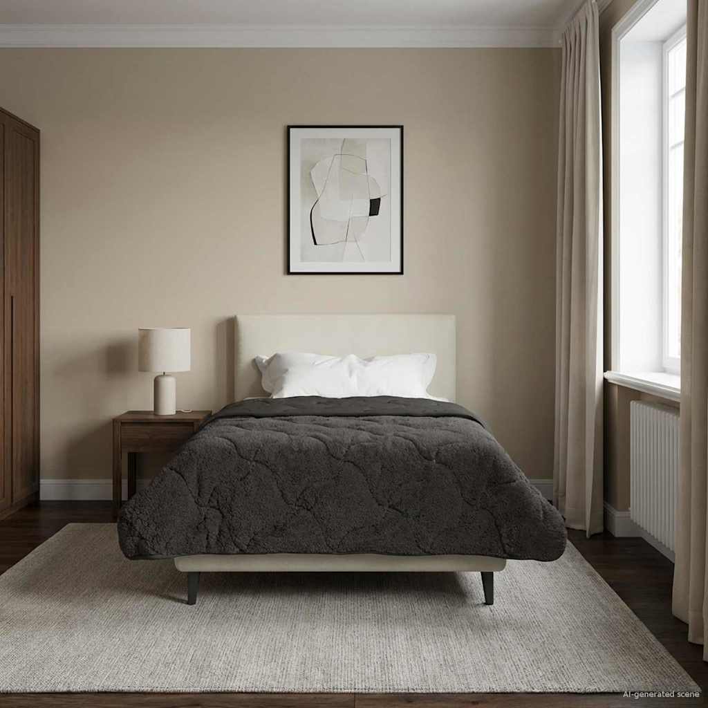 Zimska pokrivača Antracit 140 x 220 cm Mikrofibra i teddy flis