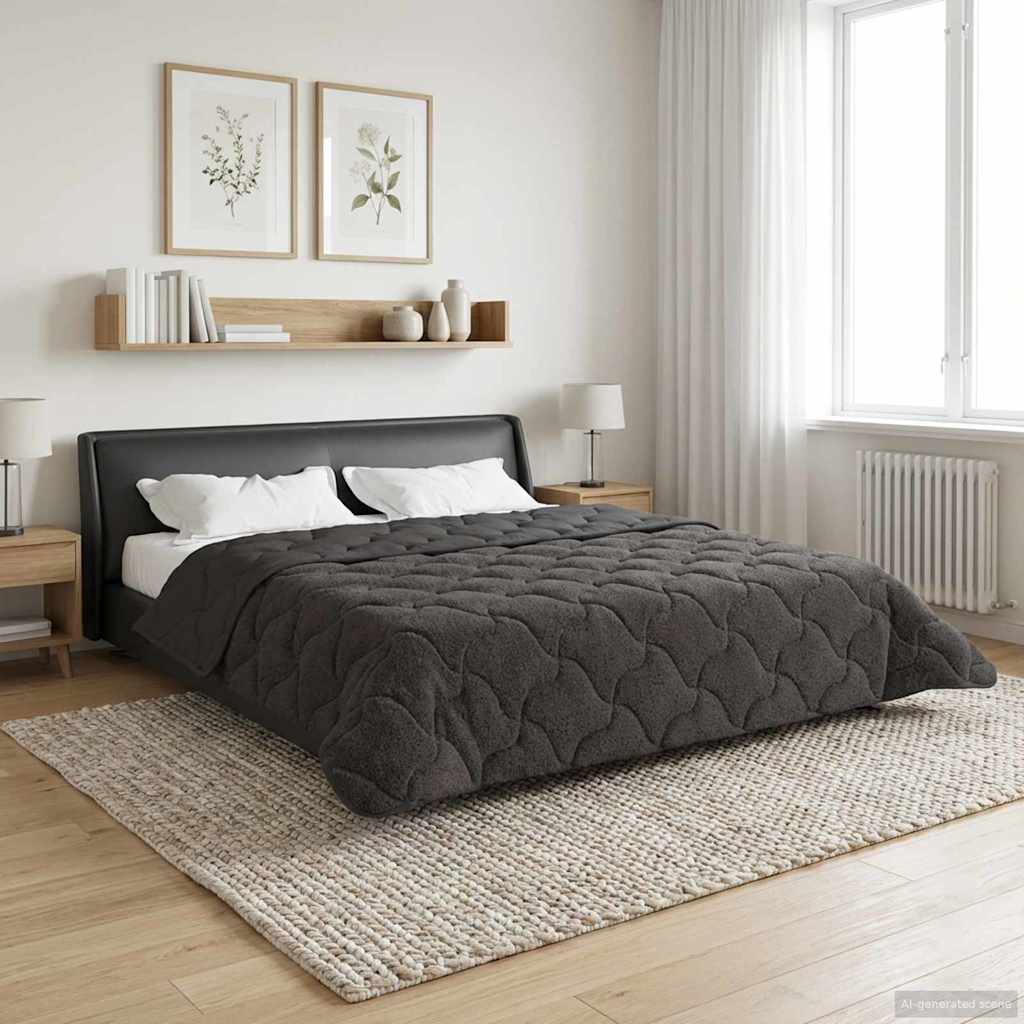 Zimska pokrivača Antracit Mikrofibra i teddy flis 260 x 220 cm