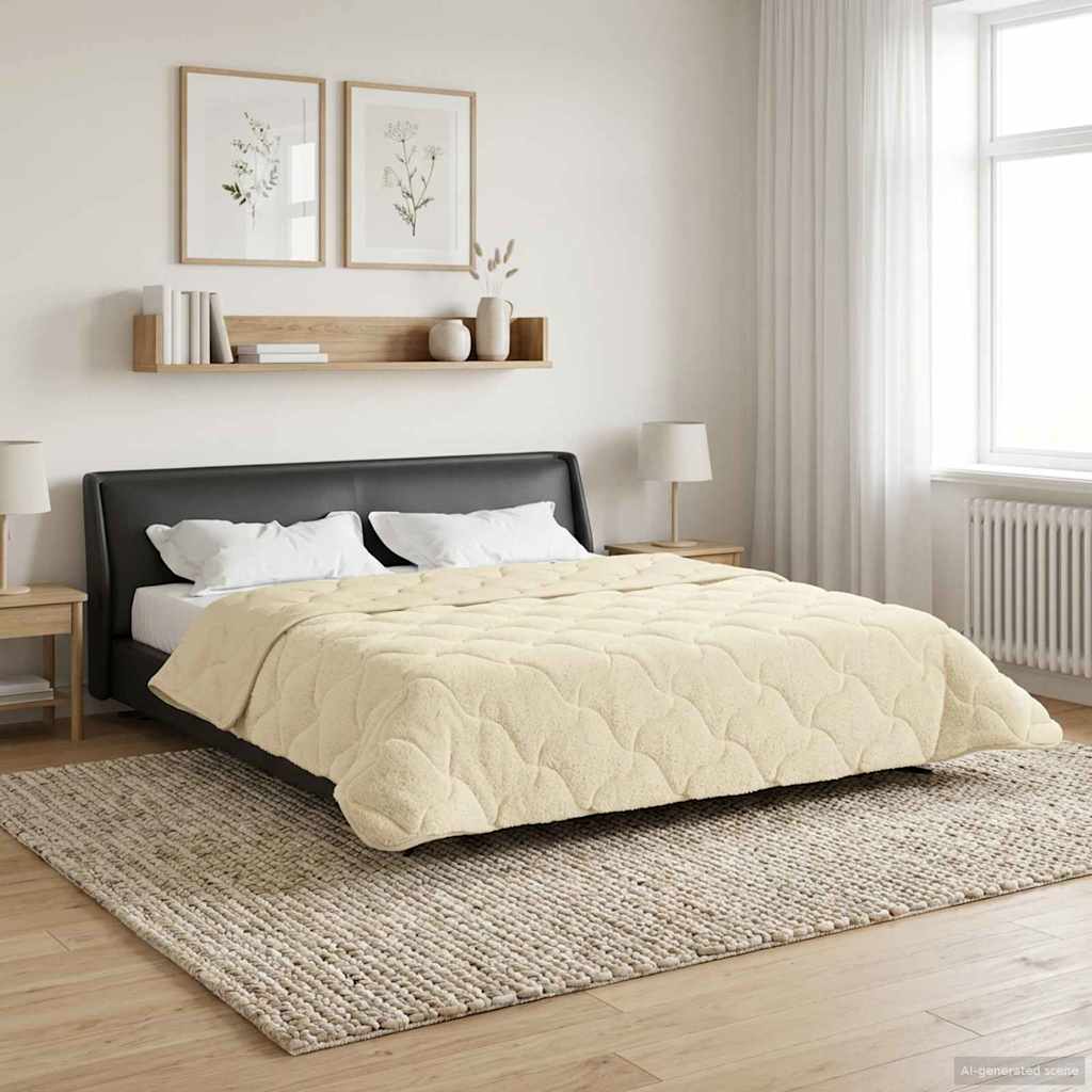 Zimska pokrivača Krema 200 x 240 cm Mikrofibra i teddy flis