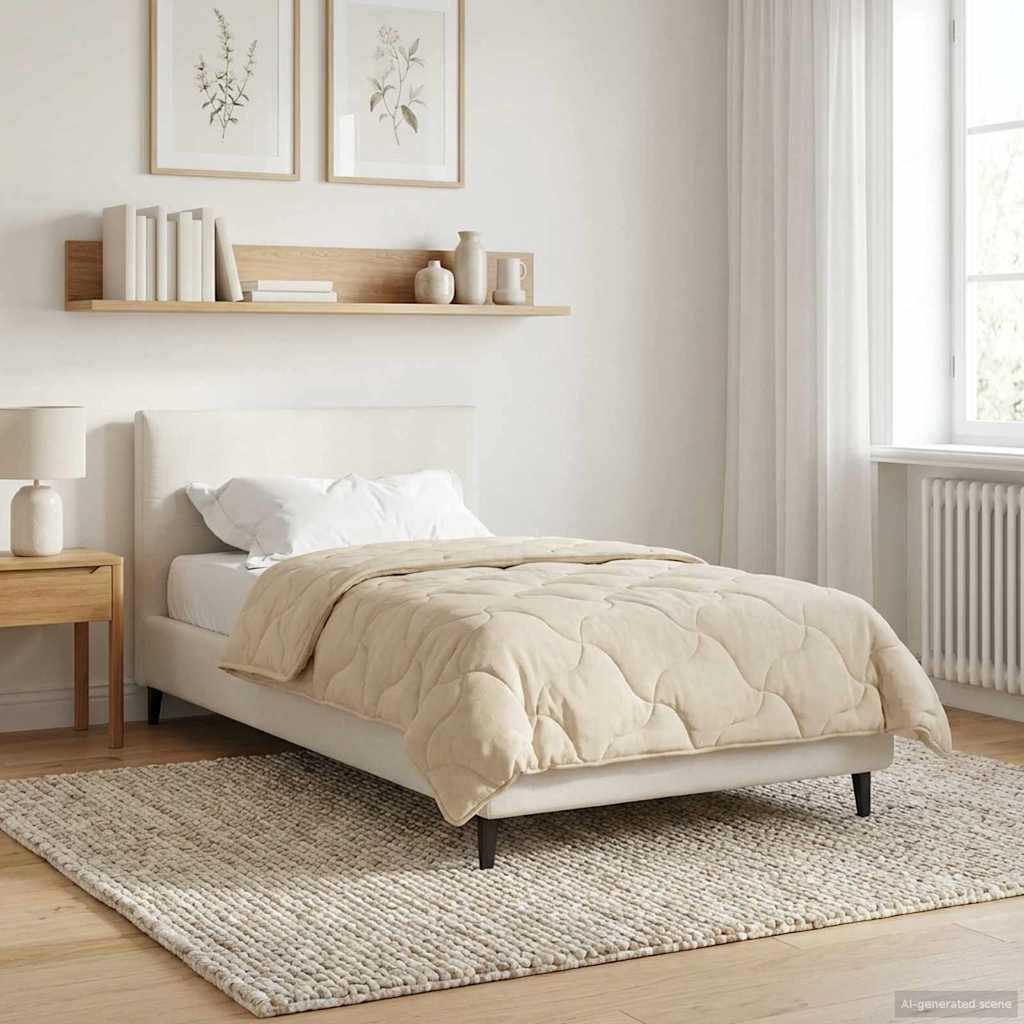 Zimska pokrivača Krema 135 x 220 cm Mikrofibra i teddy flis