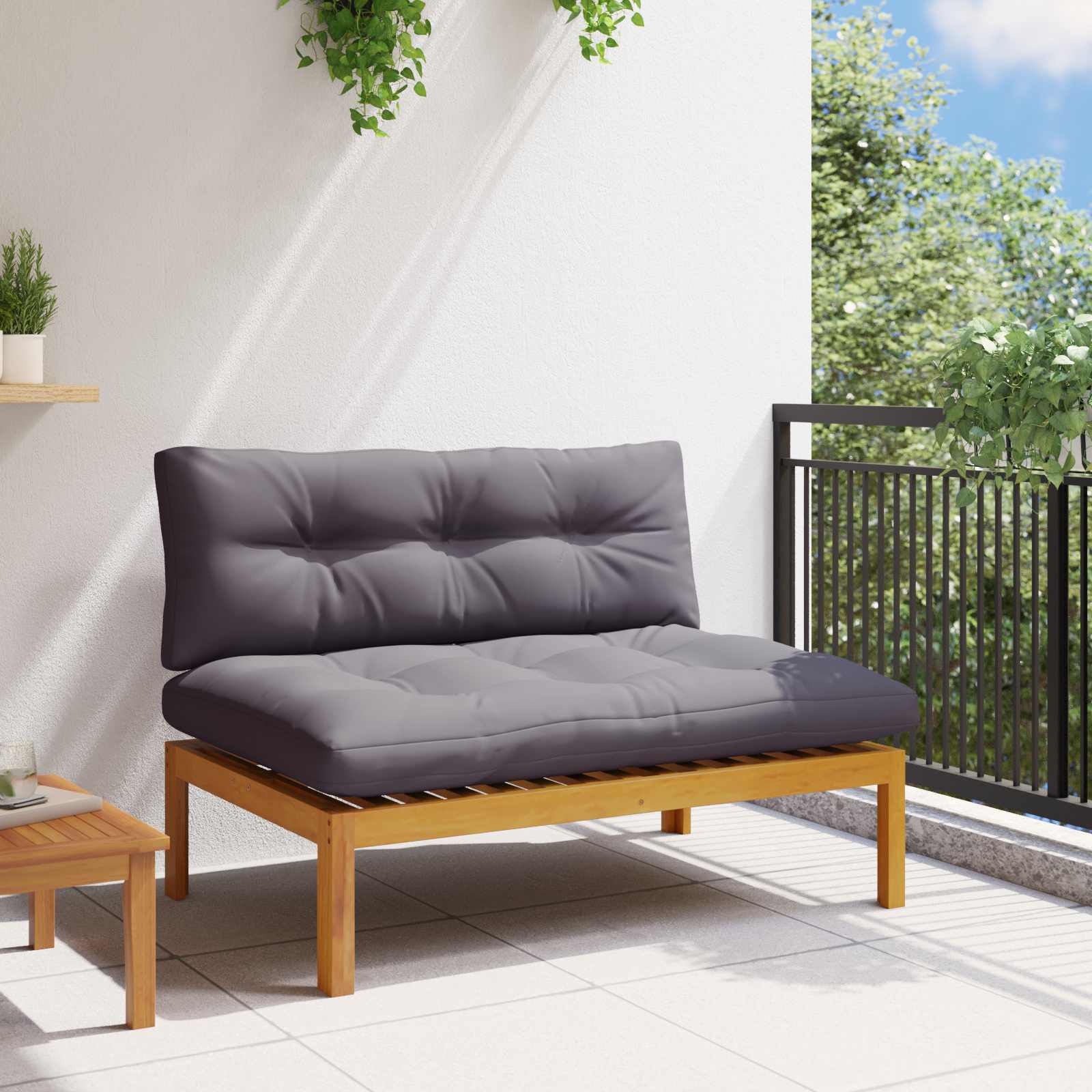 Srednji Sofe Jedinica Prirodna i tamno siva 120 x 80 x 82 cm