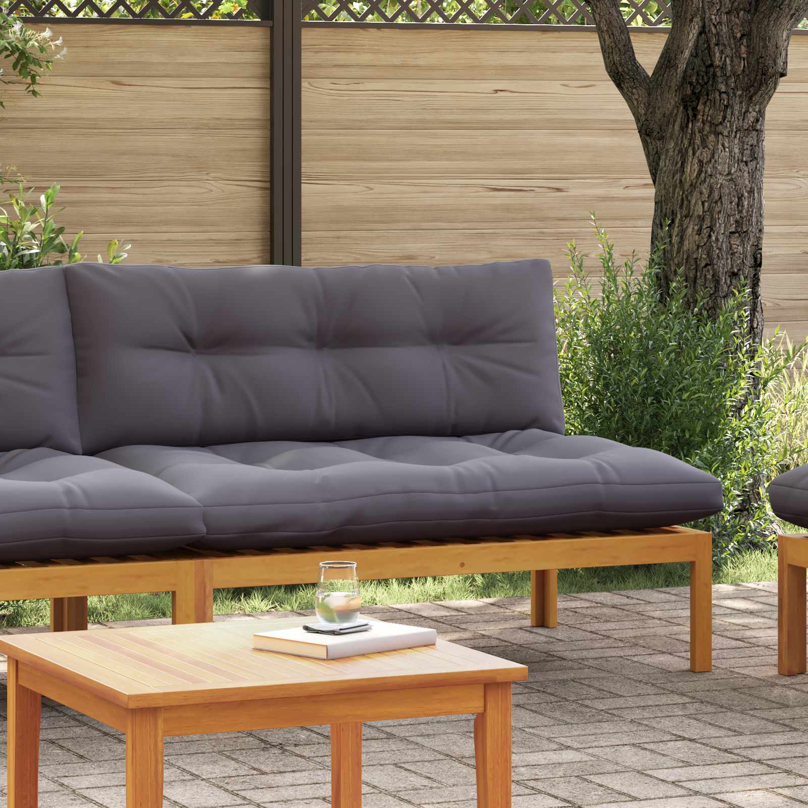 Srednji Sofe Jedinica Prirodna i tamno siva 120 x 80 x 82 cm