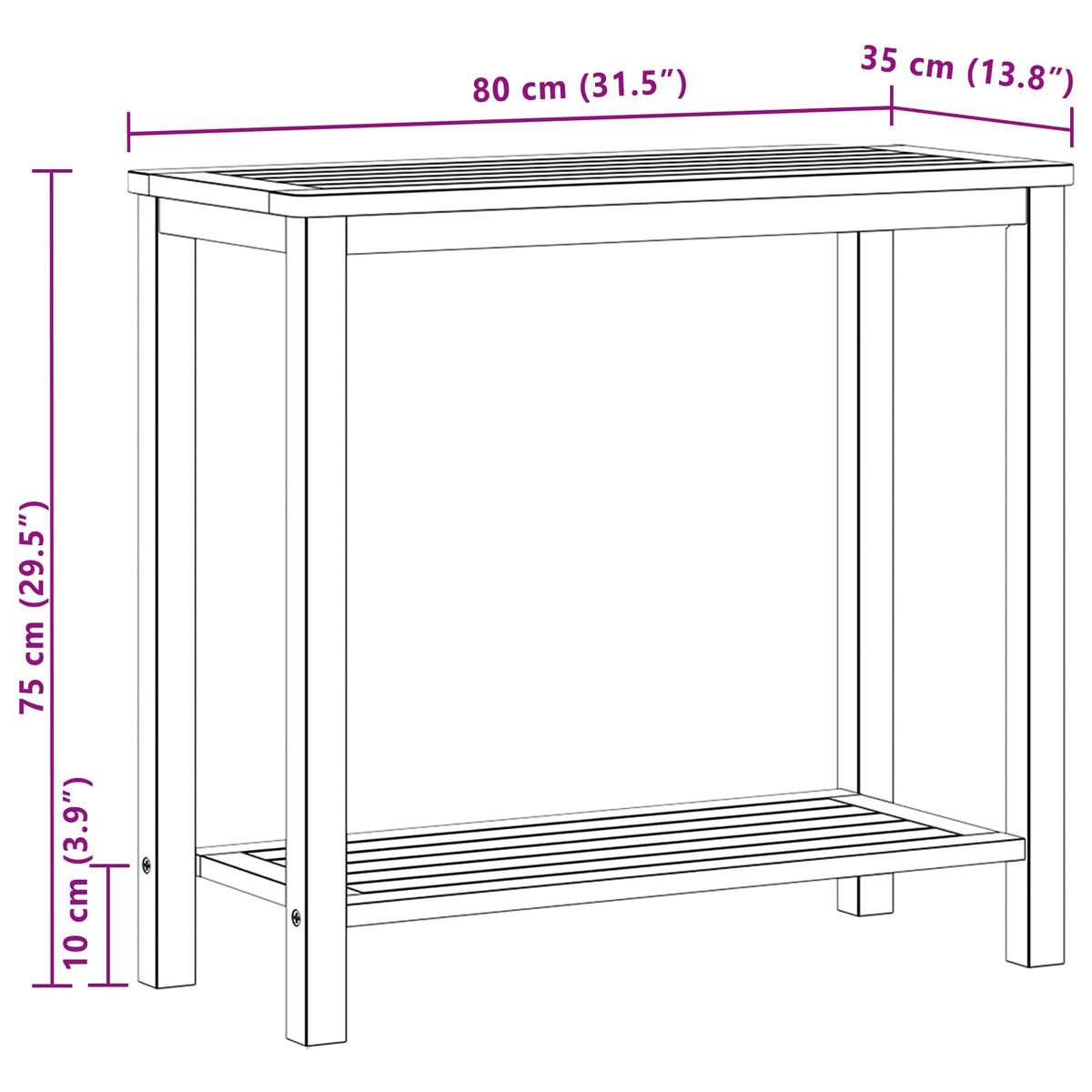 Vrtna konzola s pohranom Svijetla akacija 80 x 35 x 75 cm