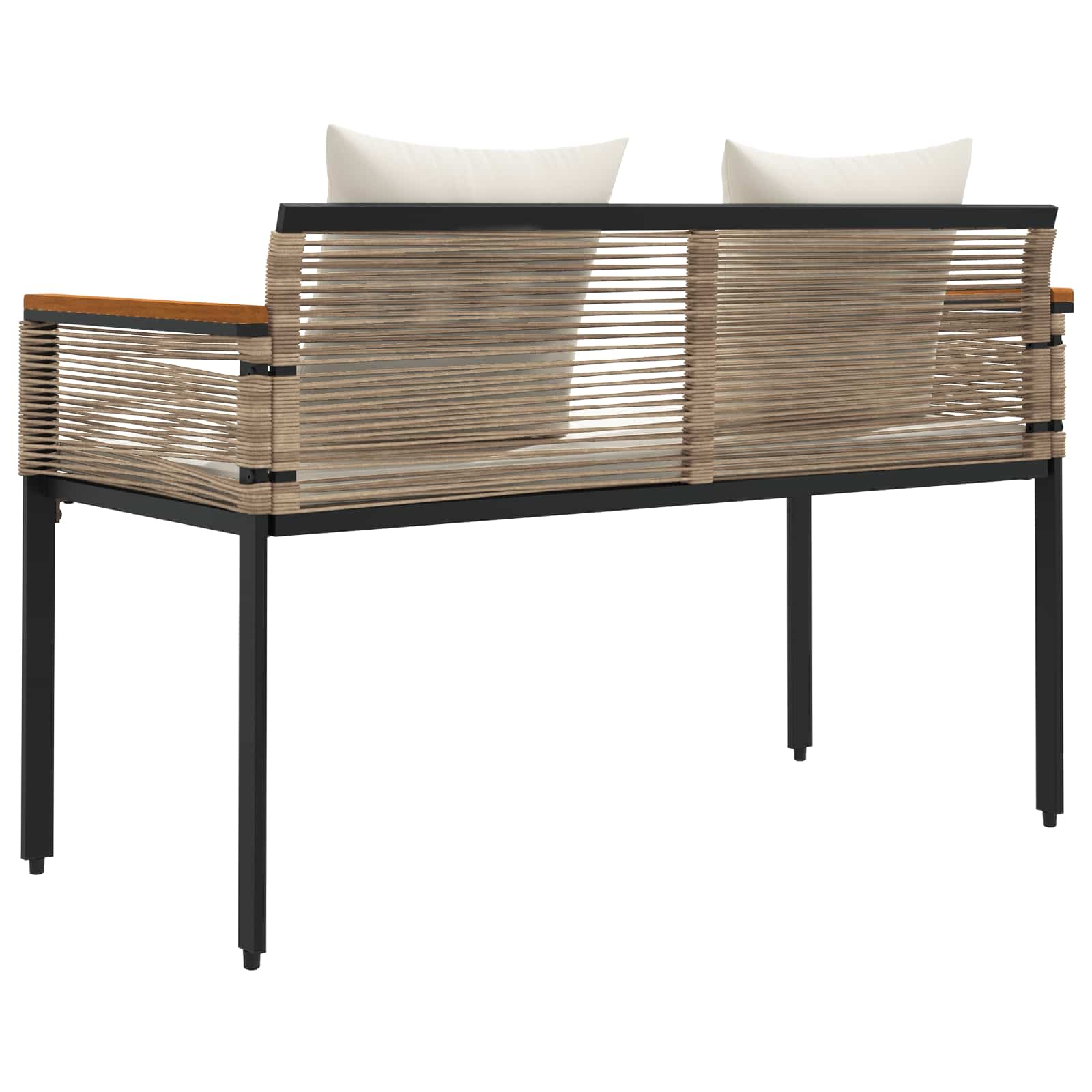 Vanjska klupa Bež i krem bijela 117 x 54 x 74.5 cm poliratan