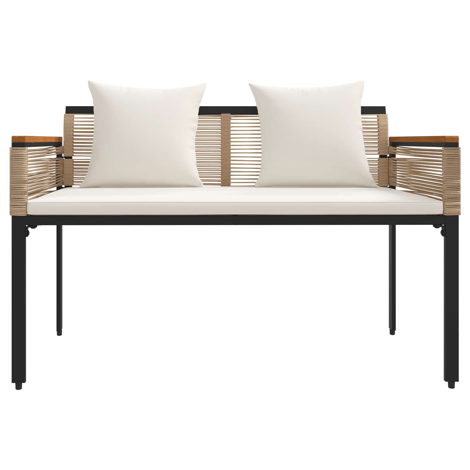 Vanjska klupa Bež i krem bijela 117 x 54 x 74.5 cm poliratan