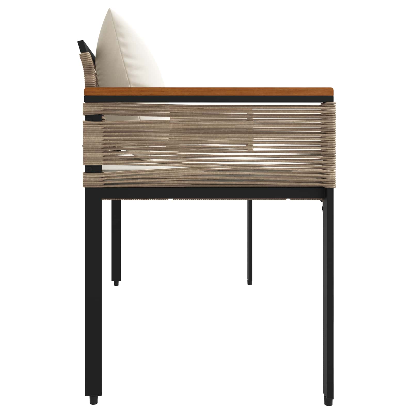 Vanjska klupa Bež i krem bijela 117 x 54 x 74.5 cm poliratan