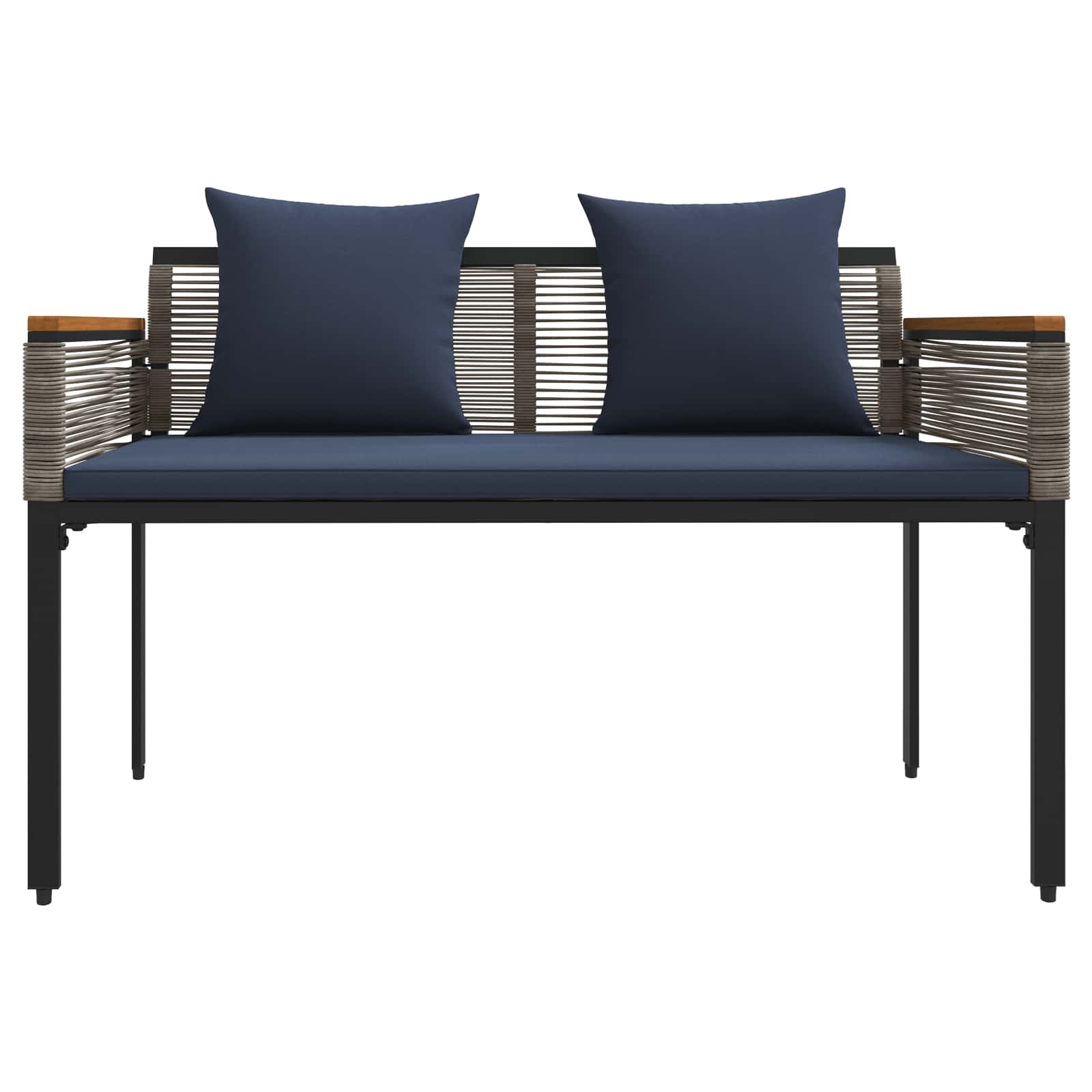 Vanjska klupa Siva i tamnoplava 117 x 54 x 74.5 cm poliratan