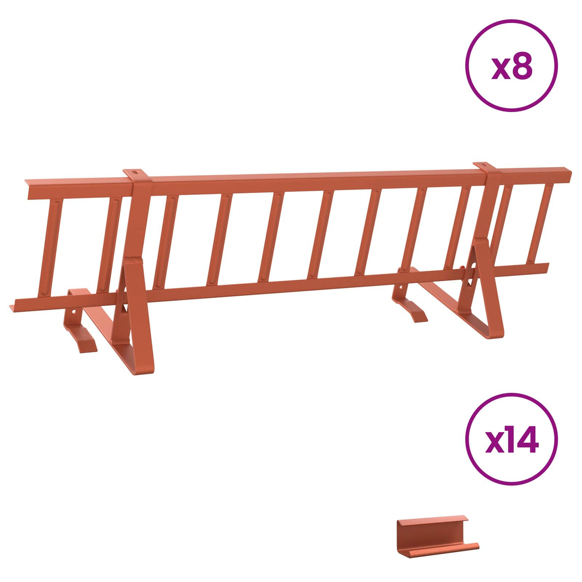 Zaštita od snijega za krov Crvena 800 x 29,5 x 34,5 cm Čelik