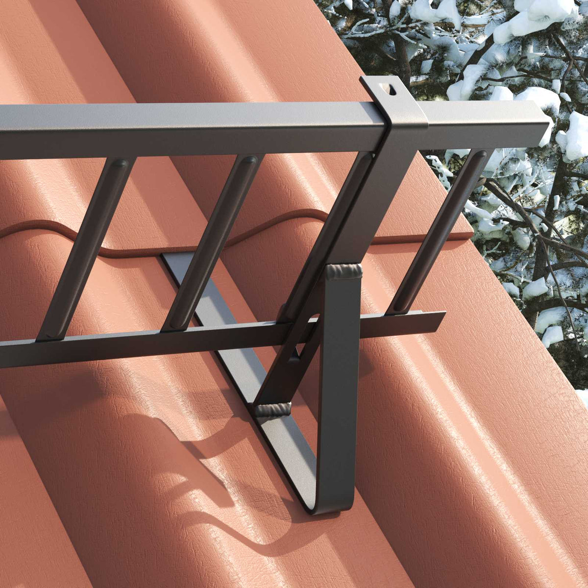 Podrška za zaštitu od snijega 6 pcs Crna 29,5 x 3 x 34,5 cm