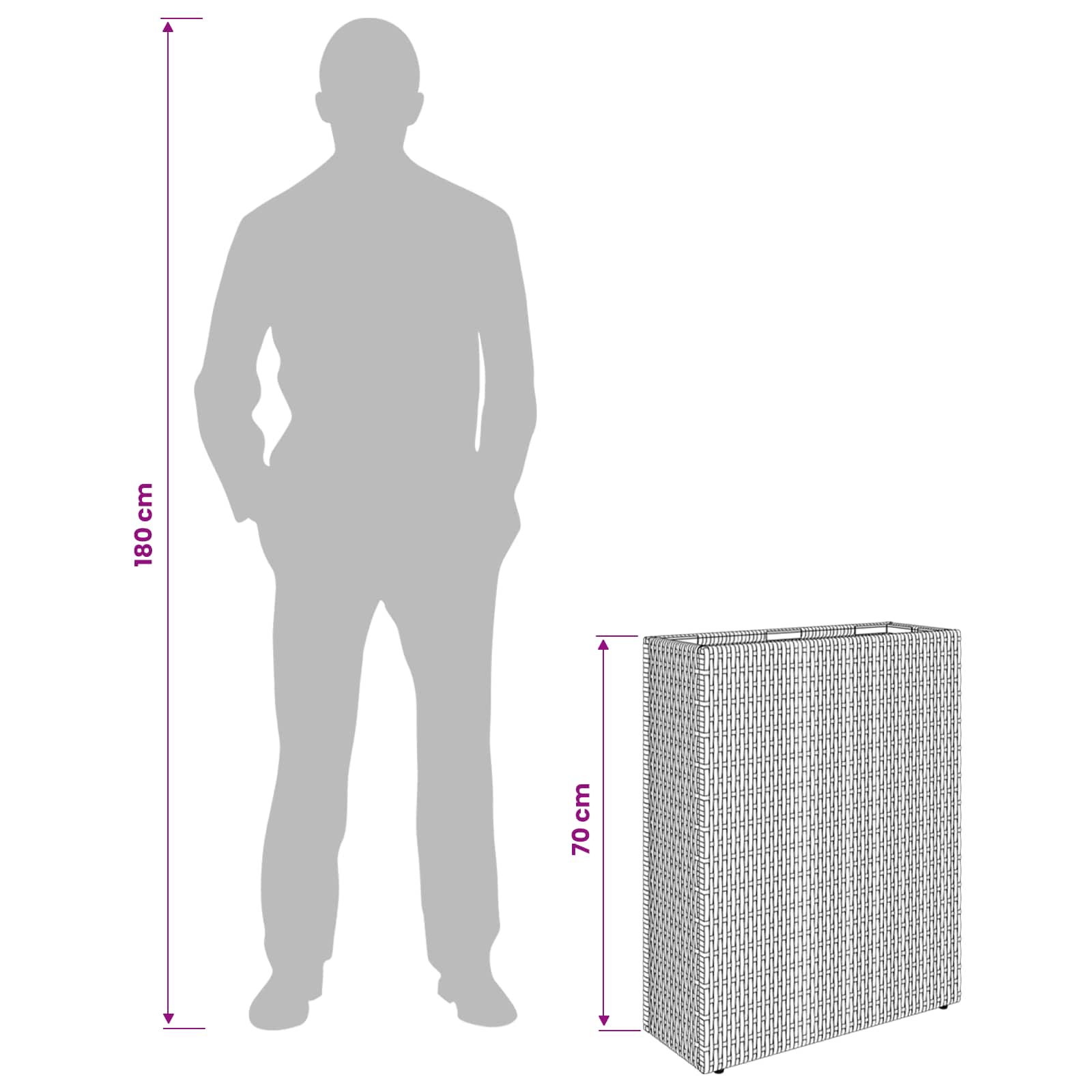 Visoki saksija Crna 55 x 22 x 70 cm poliratan