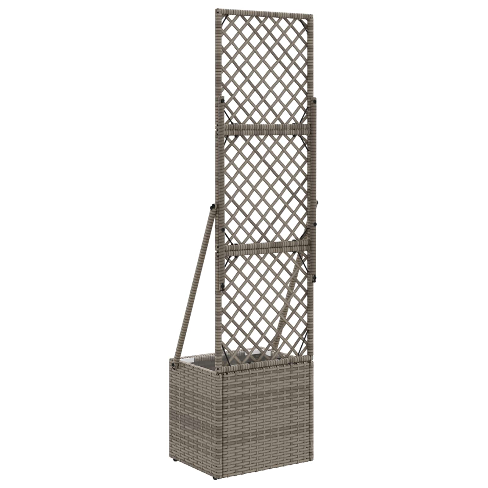 Vrtni saksija s rešetkom Siva 35 x 30 x 135 cm poliratan