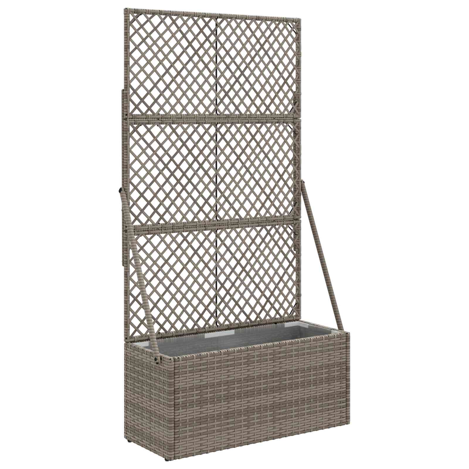 Vrtni saksija s rešetkom Siva 70 x 30 x 135 cm poliratan