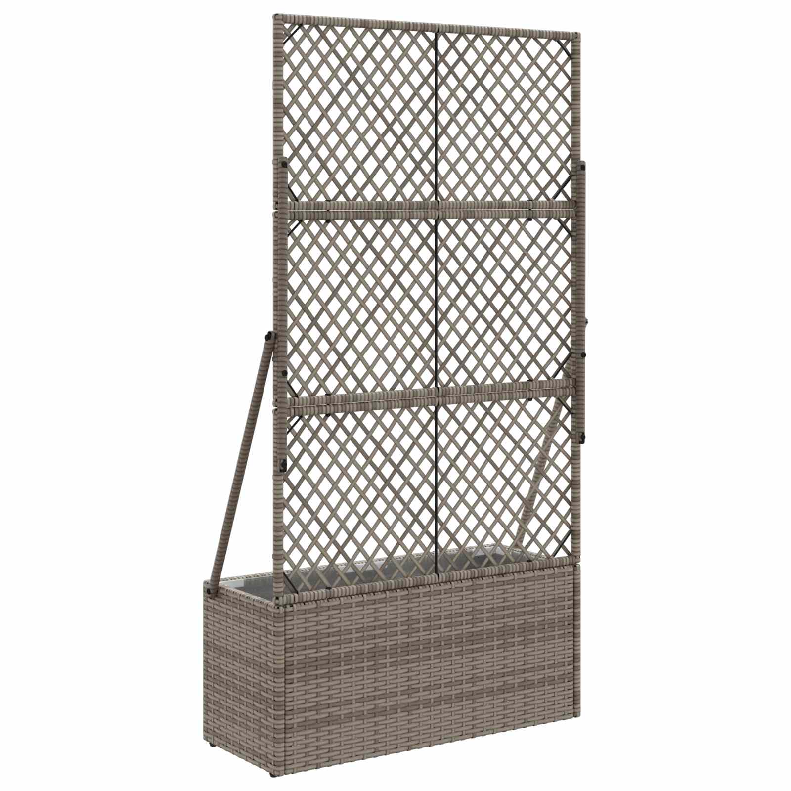 Vrtni saksija s rešetkom Siva 70 x 30 x 135 cm poliratan