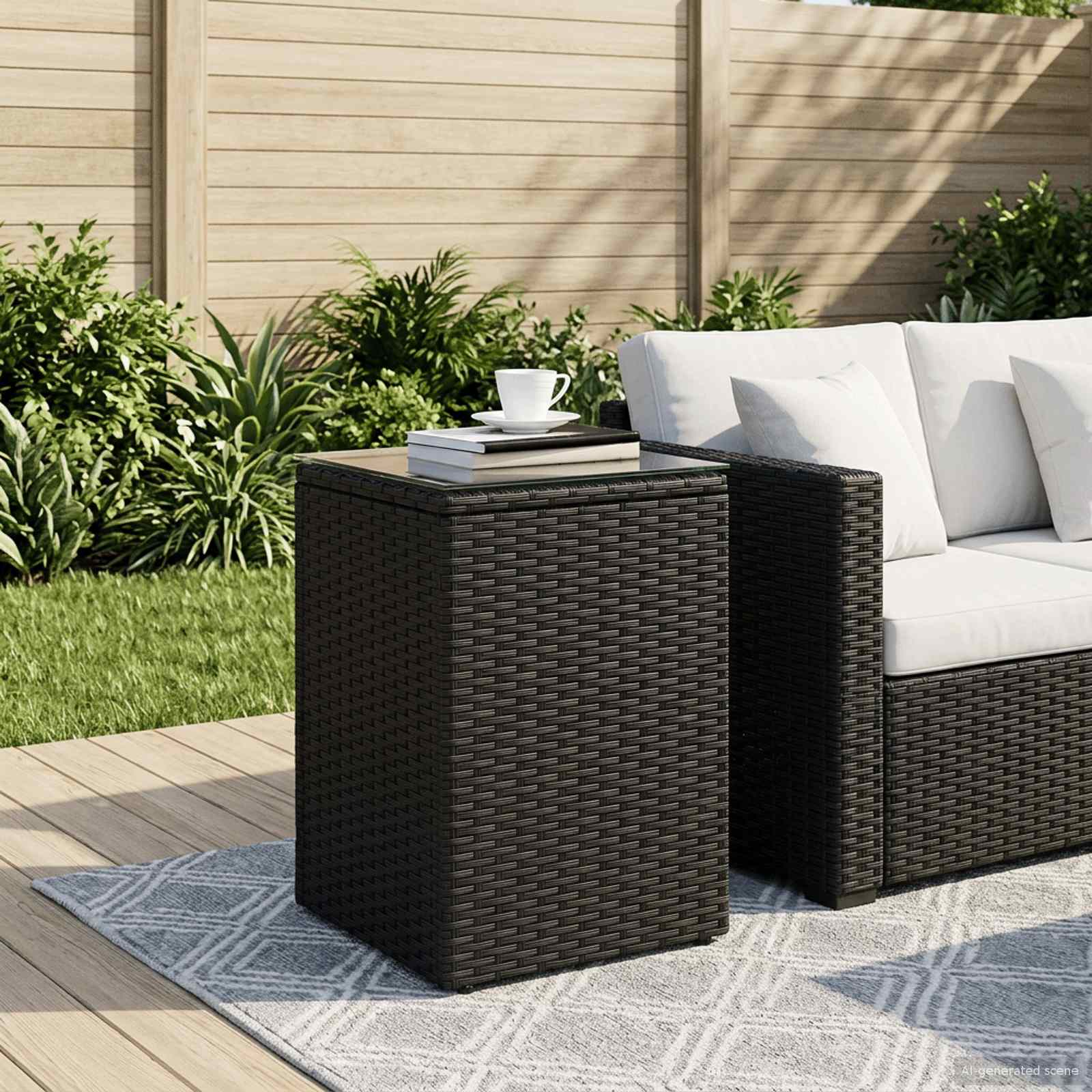 Bocni stol Crna 35 x 35 x 70 cm poliratan