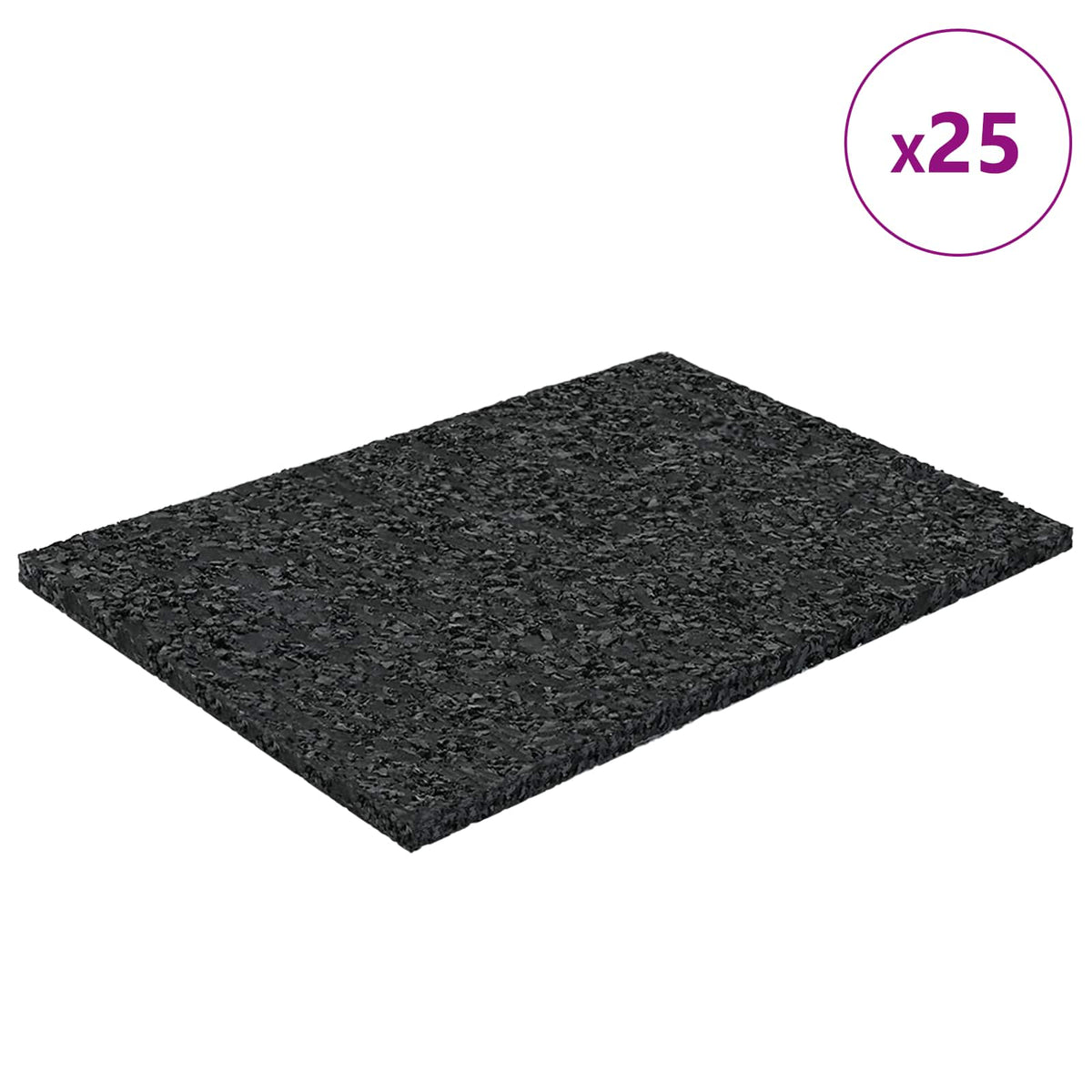 Gumenasti granulatni vanjski pod Crna 6 x 9 x 0,3 cm Guma