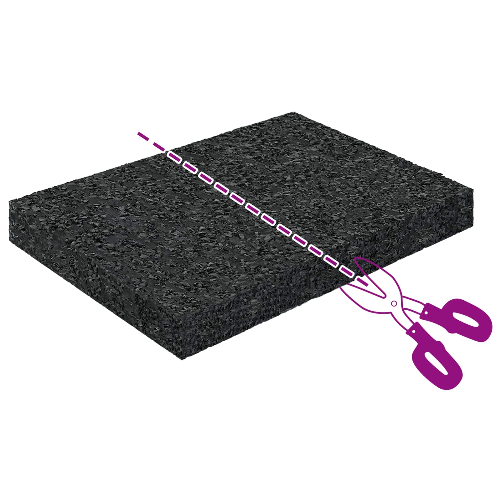 Gumenasti granulatni vanjski pod Crna 6 x 9 x 1 cm Guma