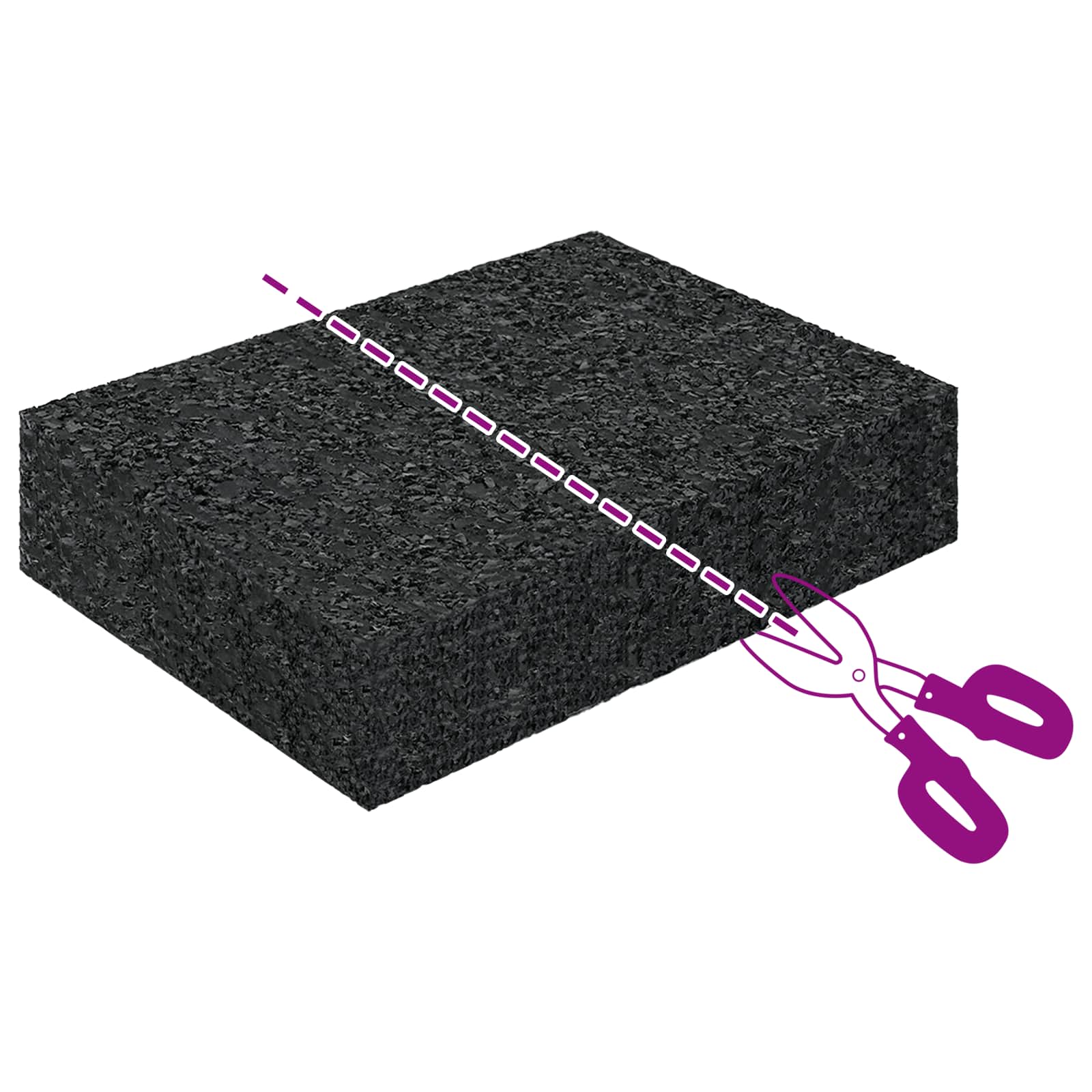 Gumenasti granulatni vanjski pod Crna 6 x 9 x 2 cm Guma