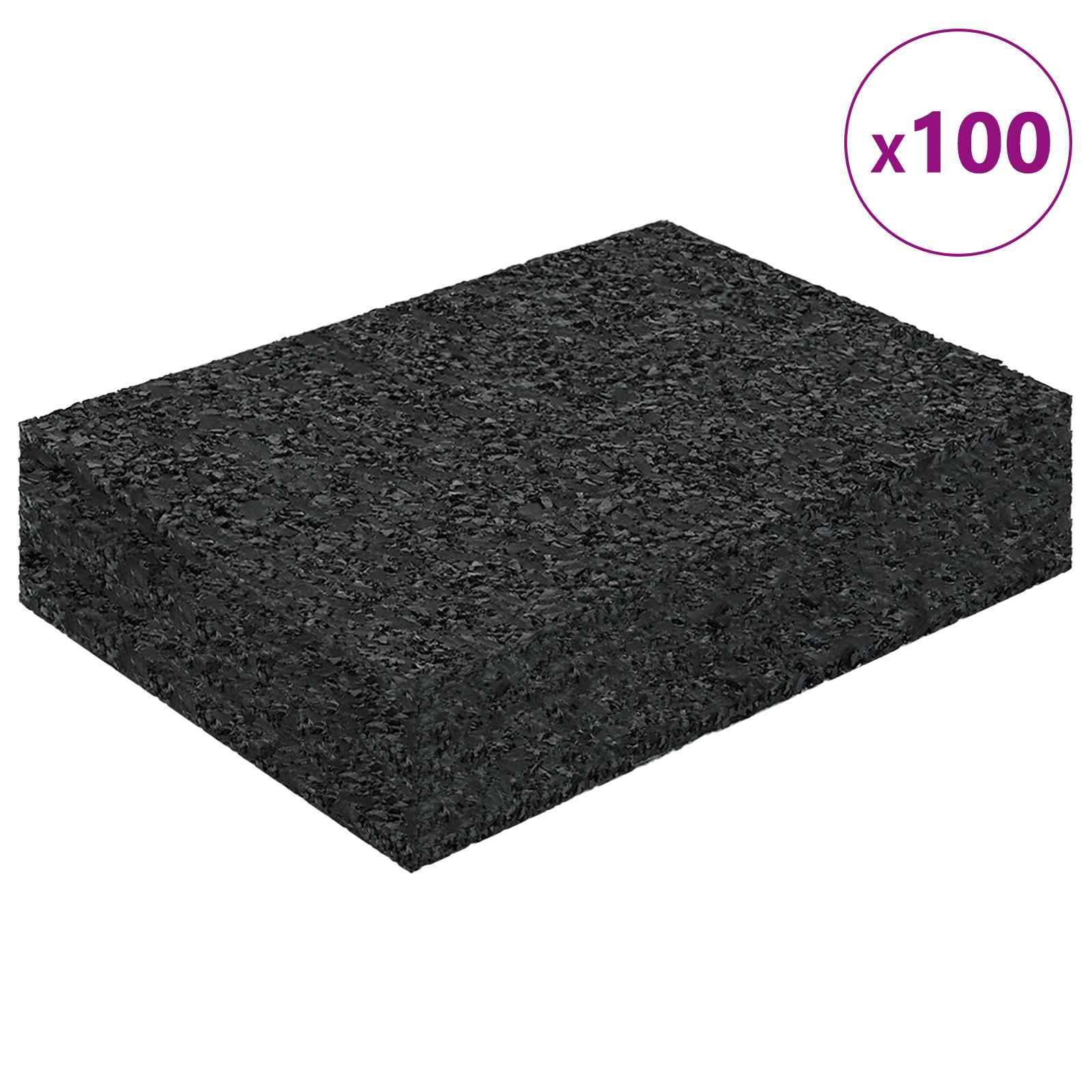 Gumenasti granulatni vanjski pod Crna 6 x 9 x 2 cm Guma