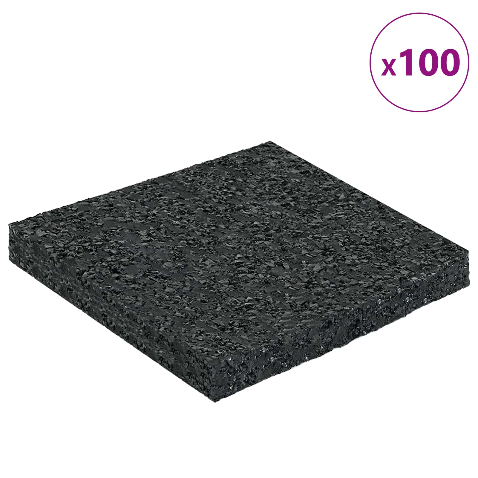 Gumenasti granulatni vanjski pod Crna 9 x 9 x 0,8 cm Guma