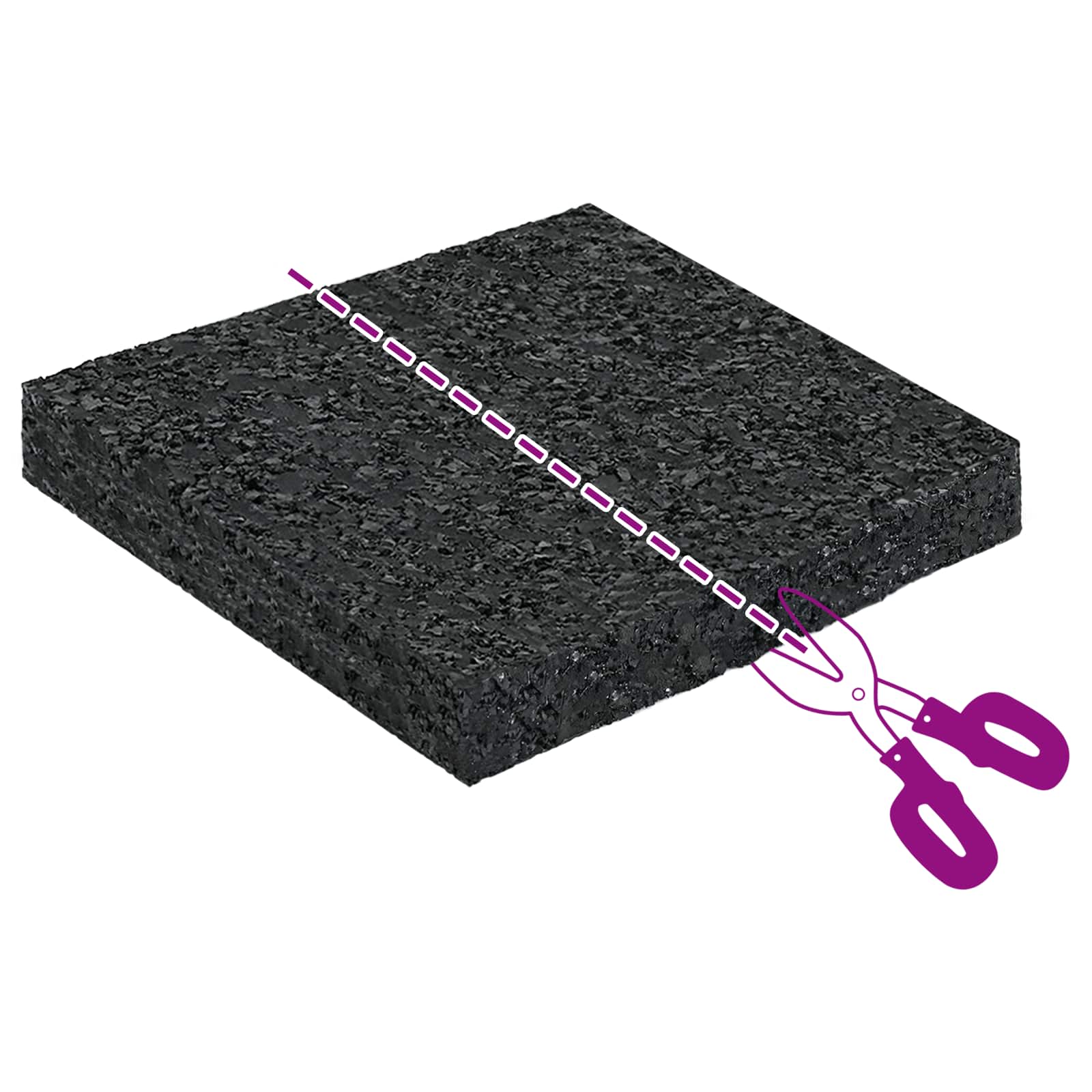 Gumenasti granulatni vanjski pod Crna 9 x 9 x 1 cm Guma