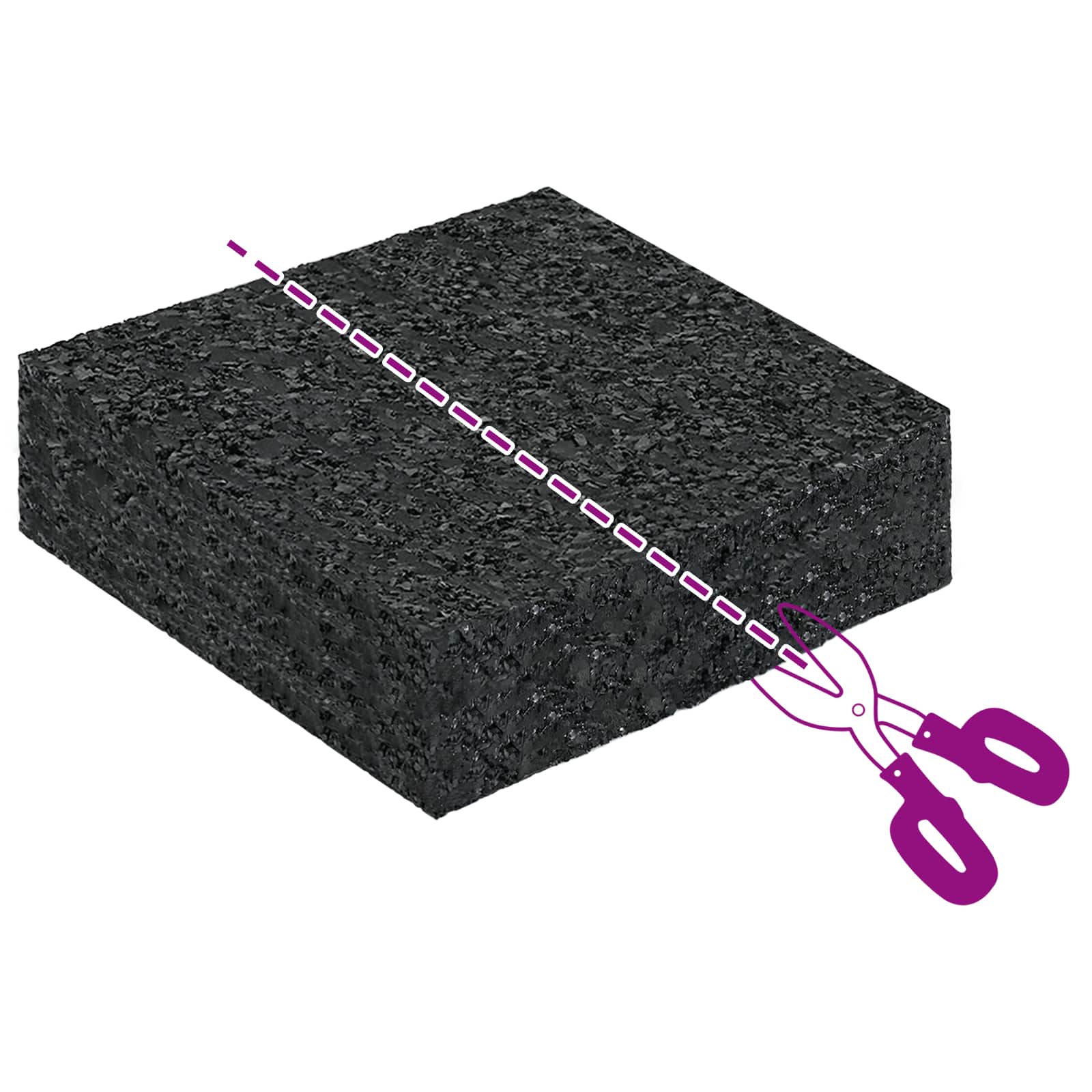 Gumenasti granulatni vanjski pod Crna 9 x 9 x 2 cm Guma