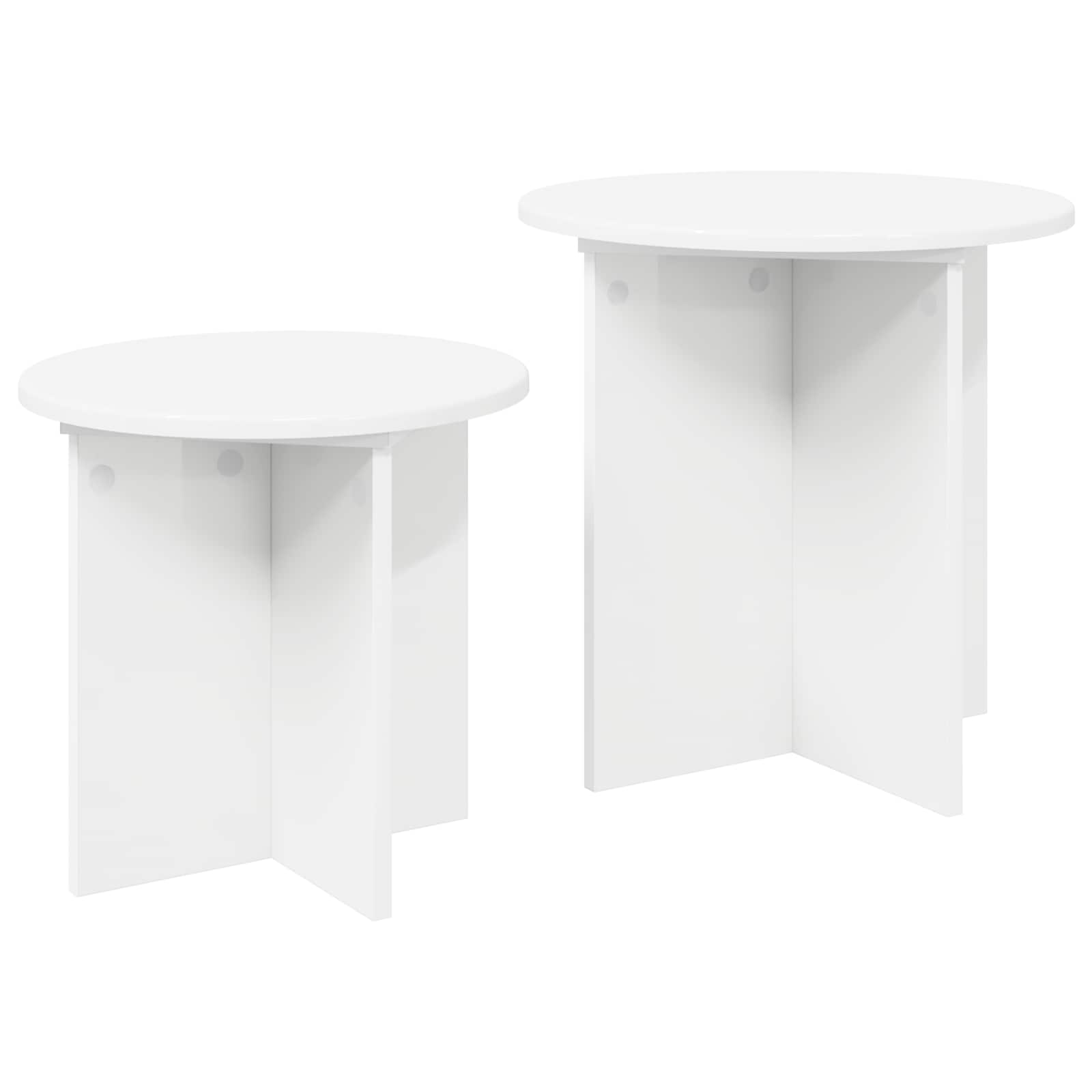 Set pomoćnih stolića s pohranom 2 pcs Konstrukcijsko drvo