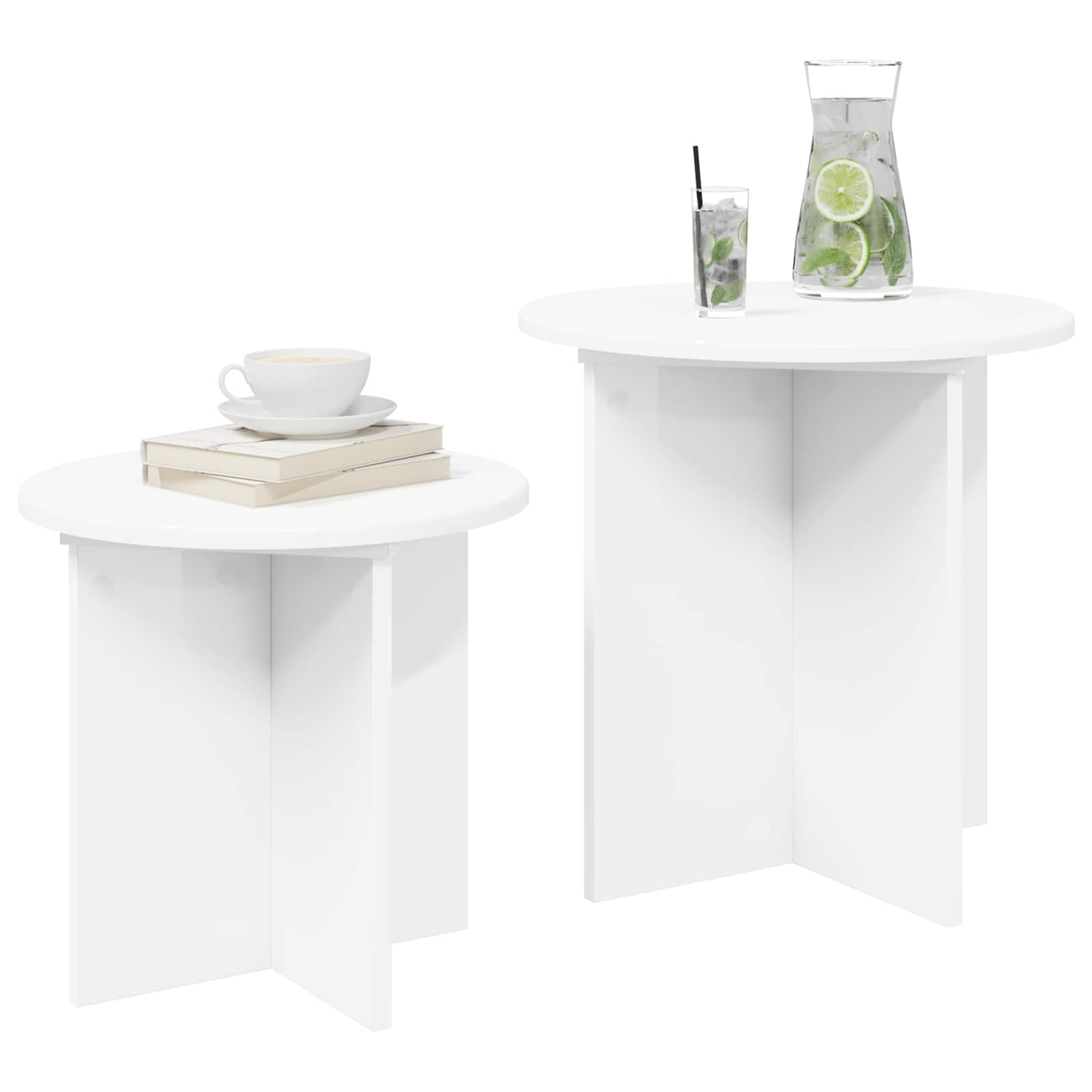 Set pomoćnih stolića s pohranom 2 pcs Konstrukcijsko drvo