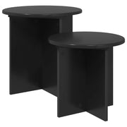 Set pomoćnih stolića 2 pcs Crni hrast Konstrukcijsko drvo
