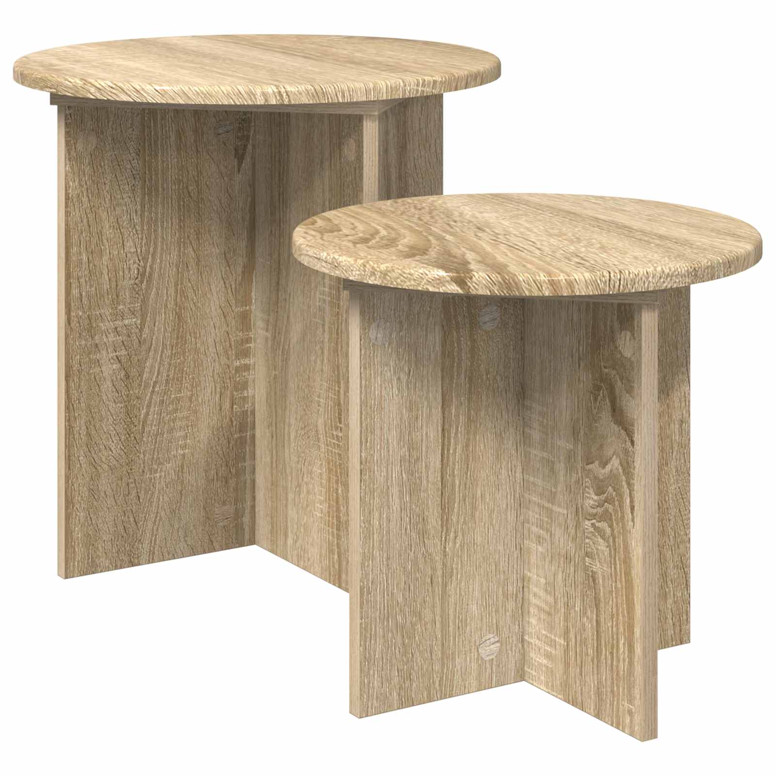 Set pomoćnih stolića 2 pcs Hrast sonoma Konstrukcijsko drvo