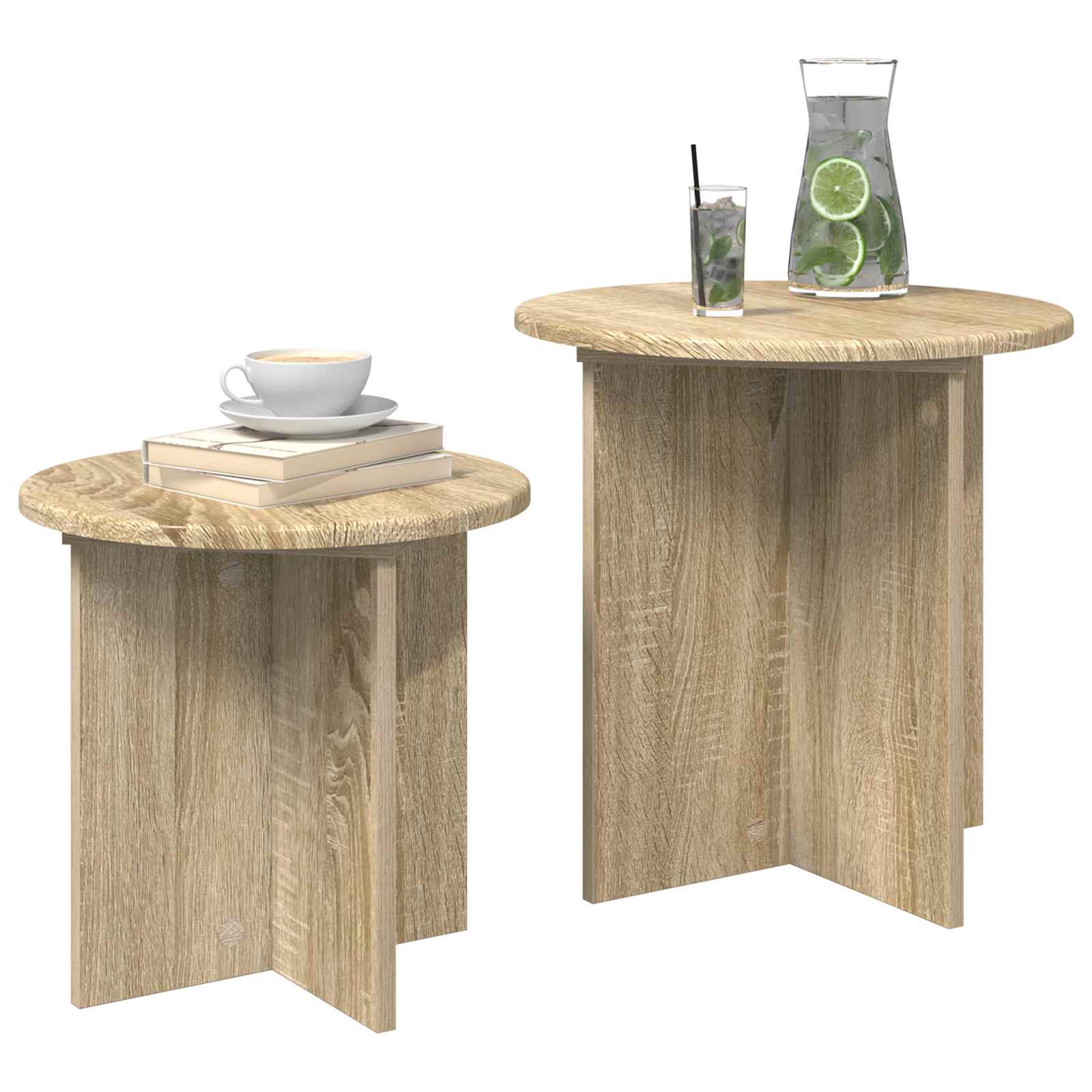Set pomoćnih stolića 2 pcs Hrast sonoma Konstrukcijsko drvo
