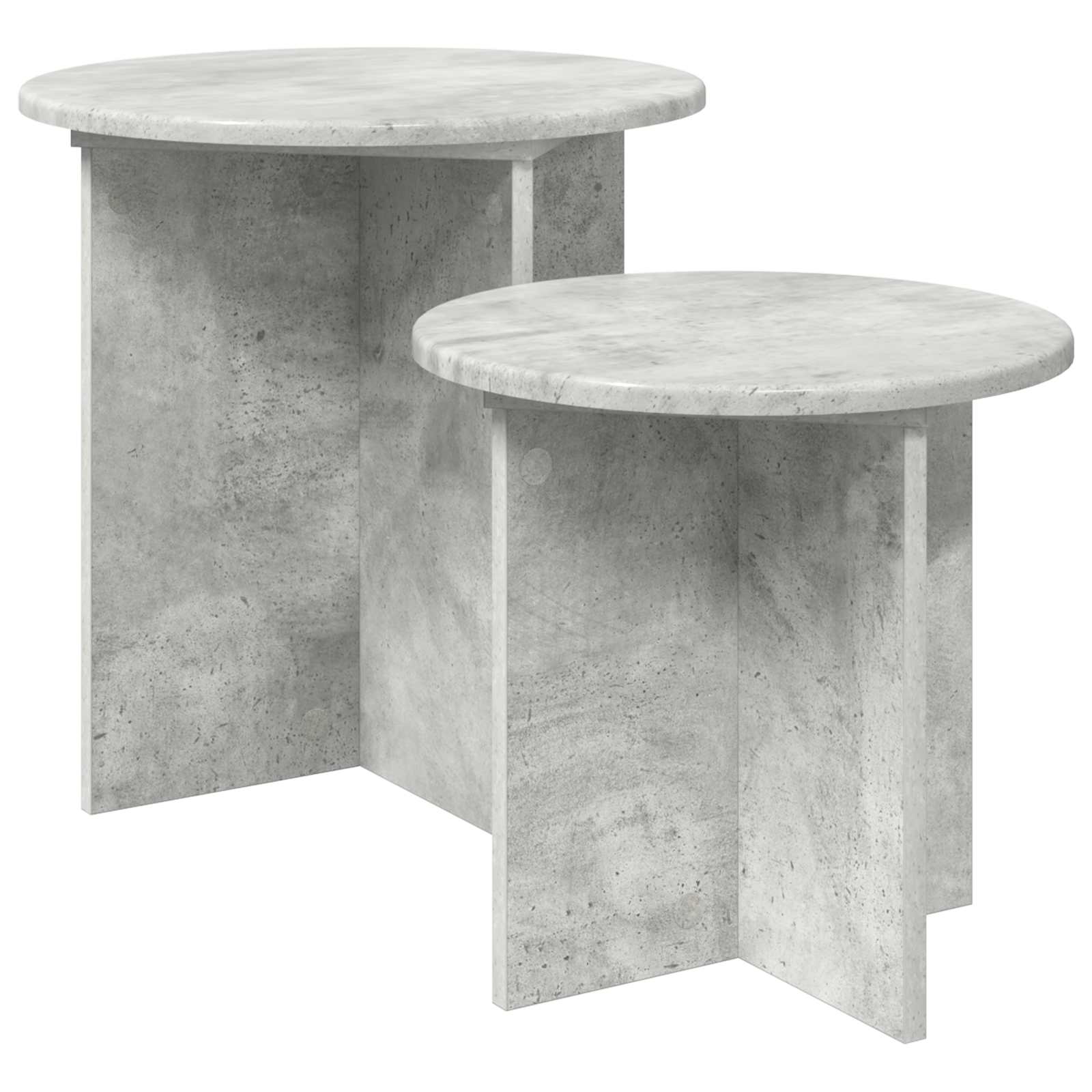 Set pomoćnih stolića 2 pcs Betonska siva Konstrukcijsko drvo