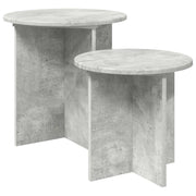 Set pomoćnih stolića 2 pcs Betonska siva Konstrukcijsko drvo