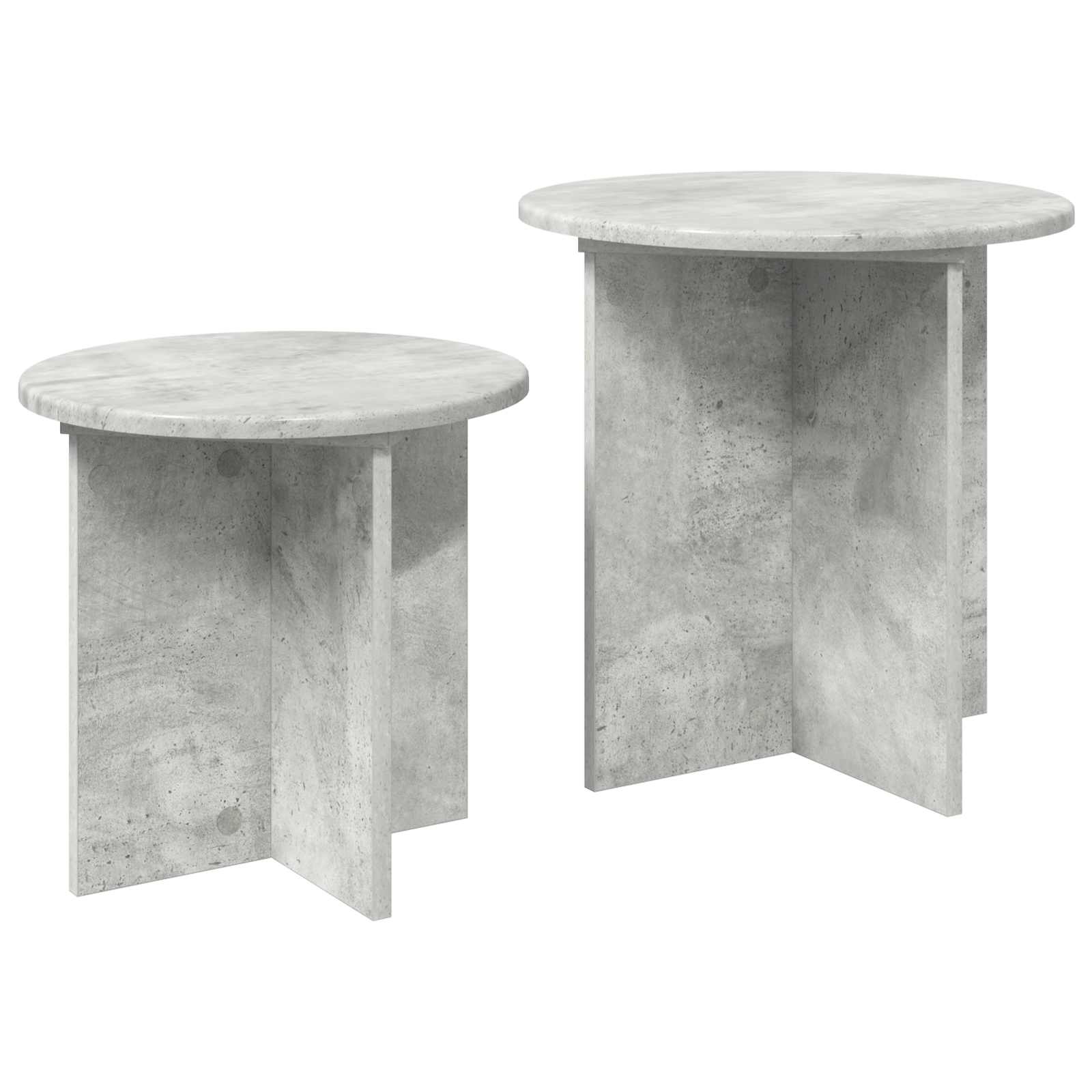 Set pomoćnih stolića 2 pcs Betonska siva Konstrukcijsko drvo