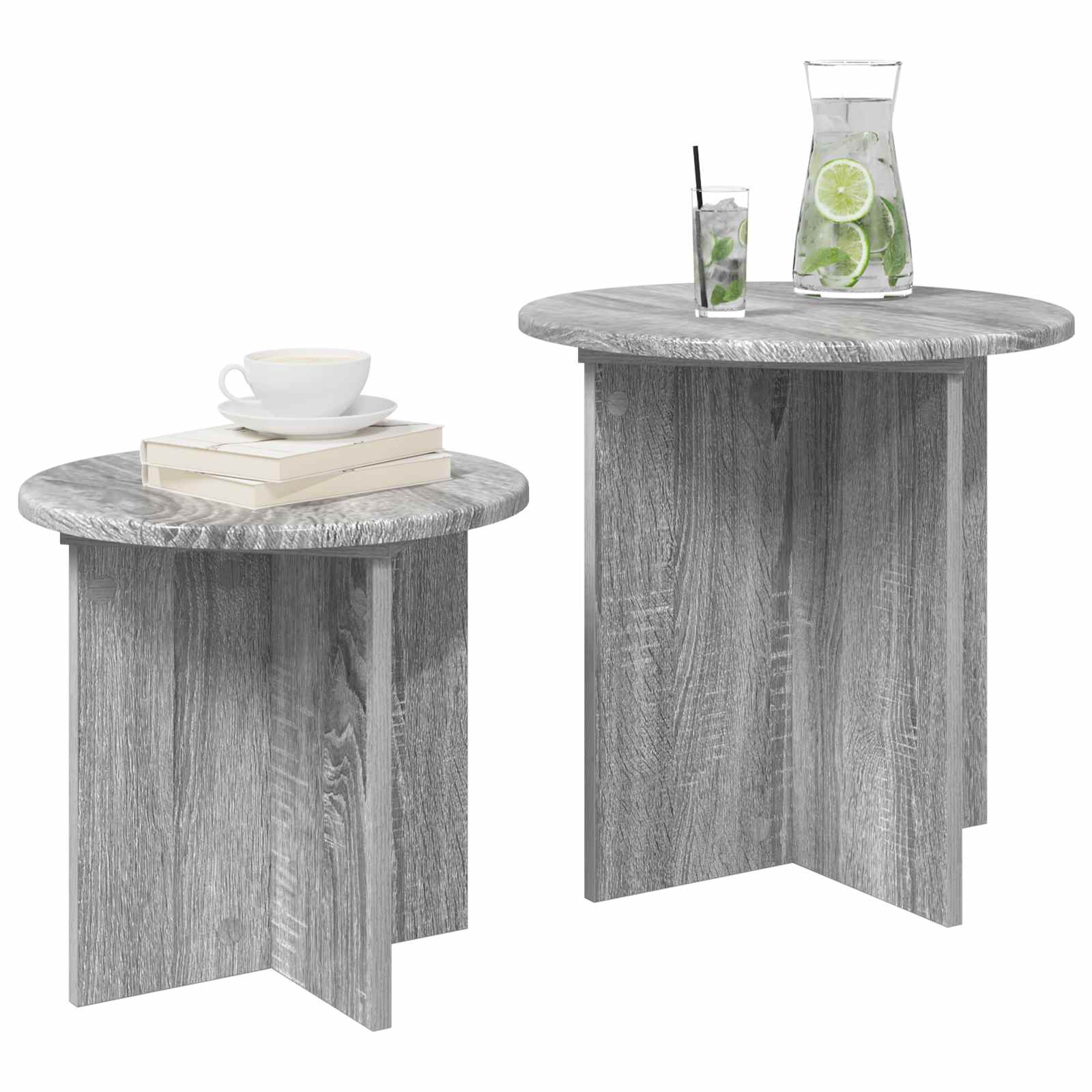 Set pomoćnih stolića 2 pcs Siva sonoma Konstrukcijsko drvo