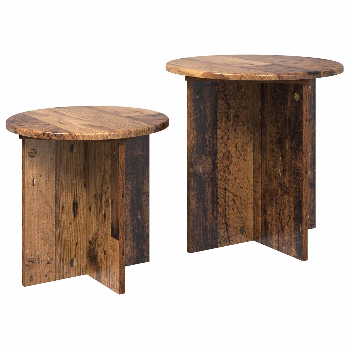 Set pomoćnih stolića 2 pcs Staro drvo Konstrukcijsko drvo