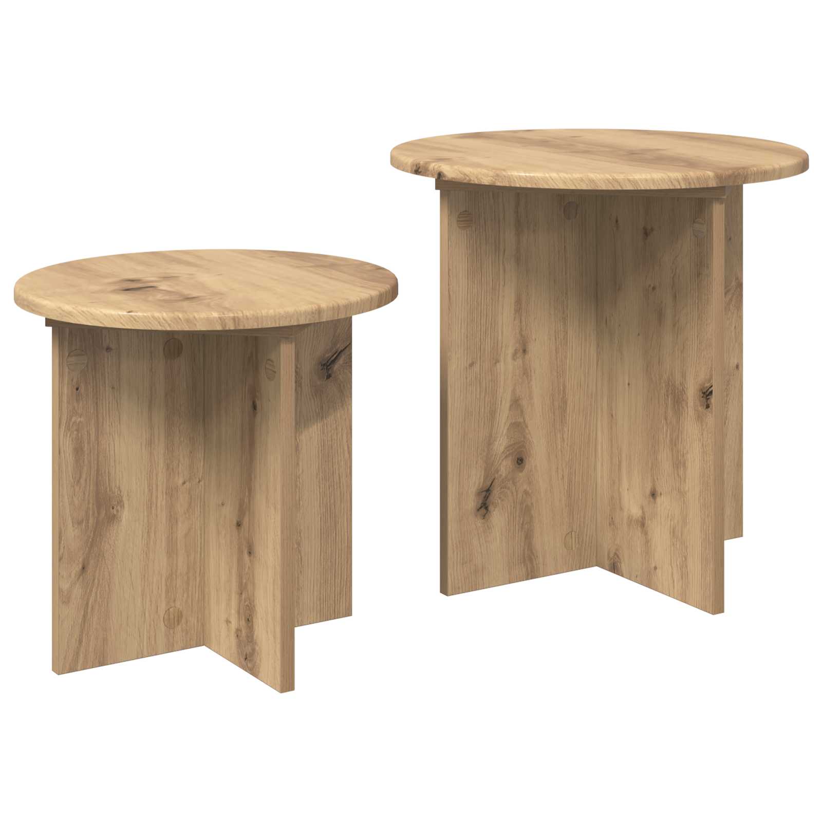 Set pomoćnih stolića 2 pcs Hrast artisan Konstrukcijsko drvo