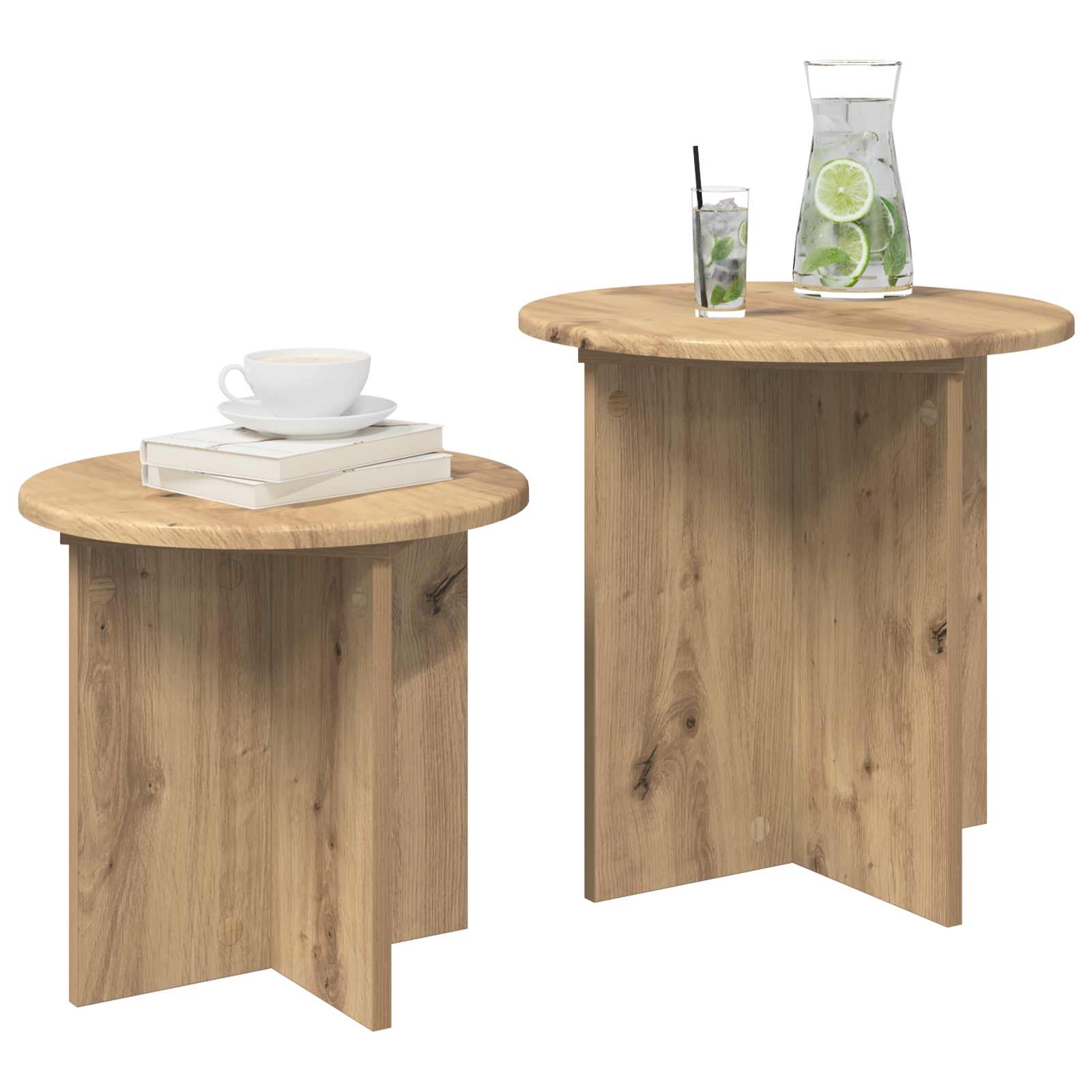 Set pomoćnih stolića 2 pcs Hrast artisan Konstrukcijsko drvo