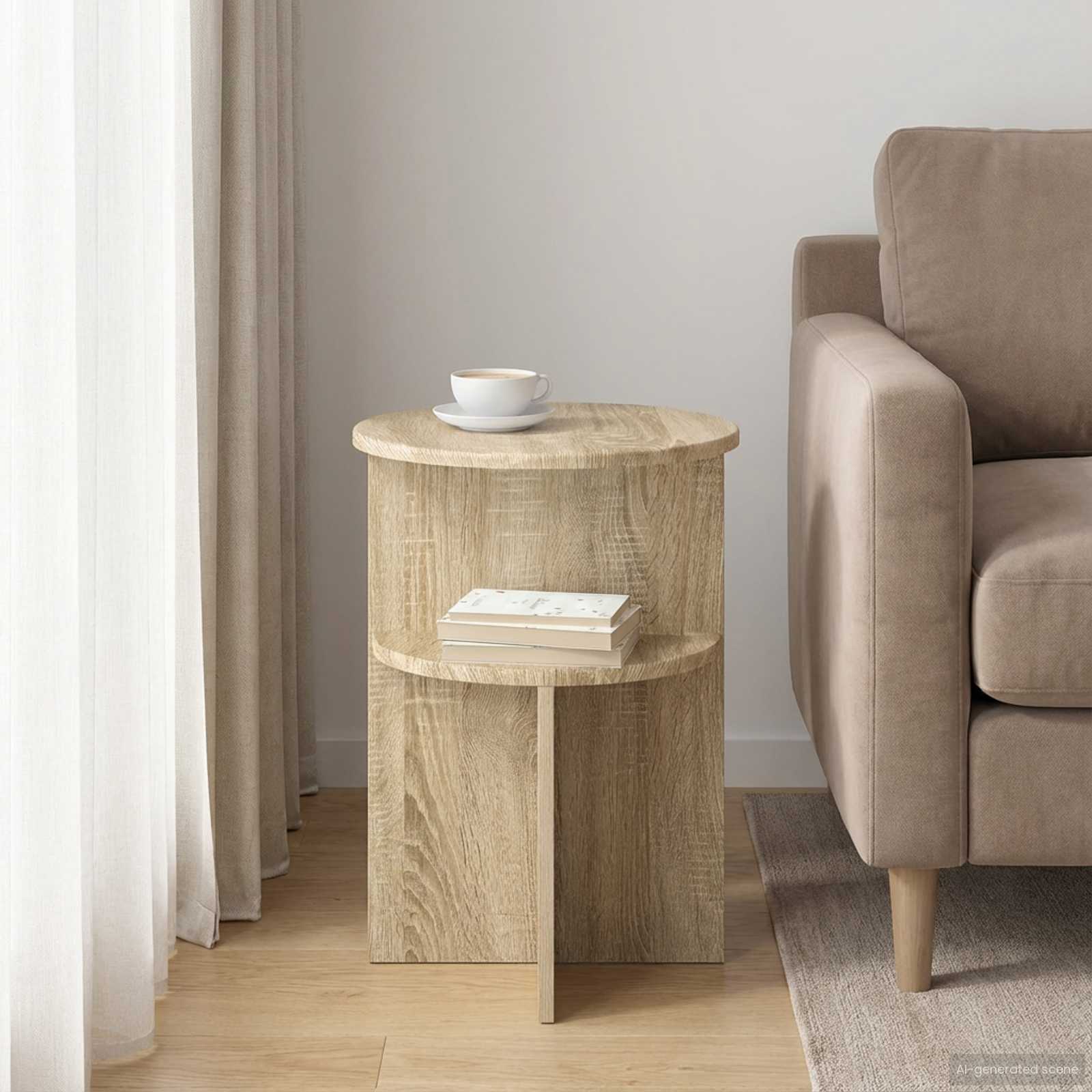 Bocni stol Hrast sonoma Ø 39,5 x 55 cm Konstruirano drvo