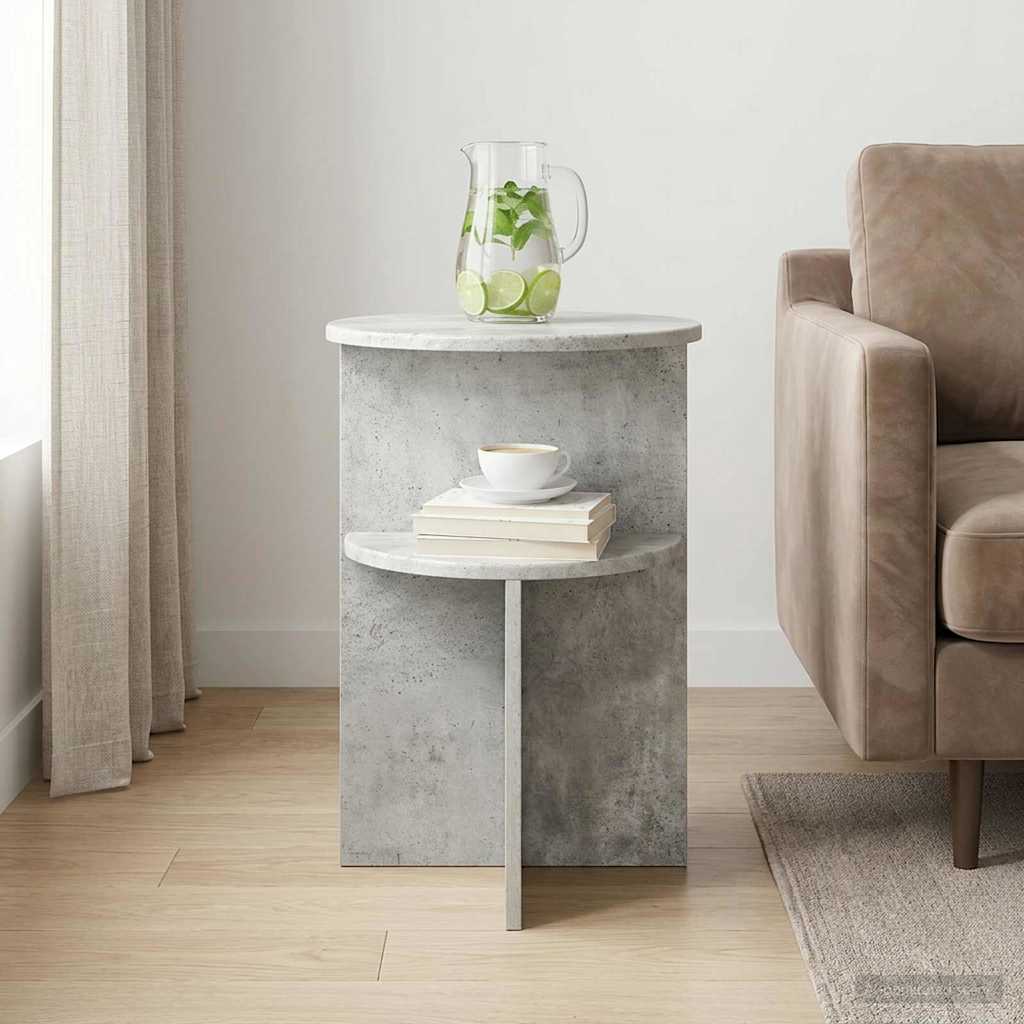 Bocni stol Betonska siva Ø 39,5 x 55 cm Konstruirano drvo