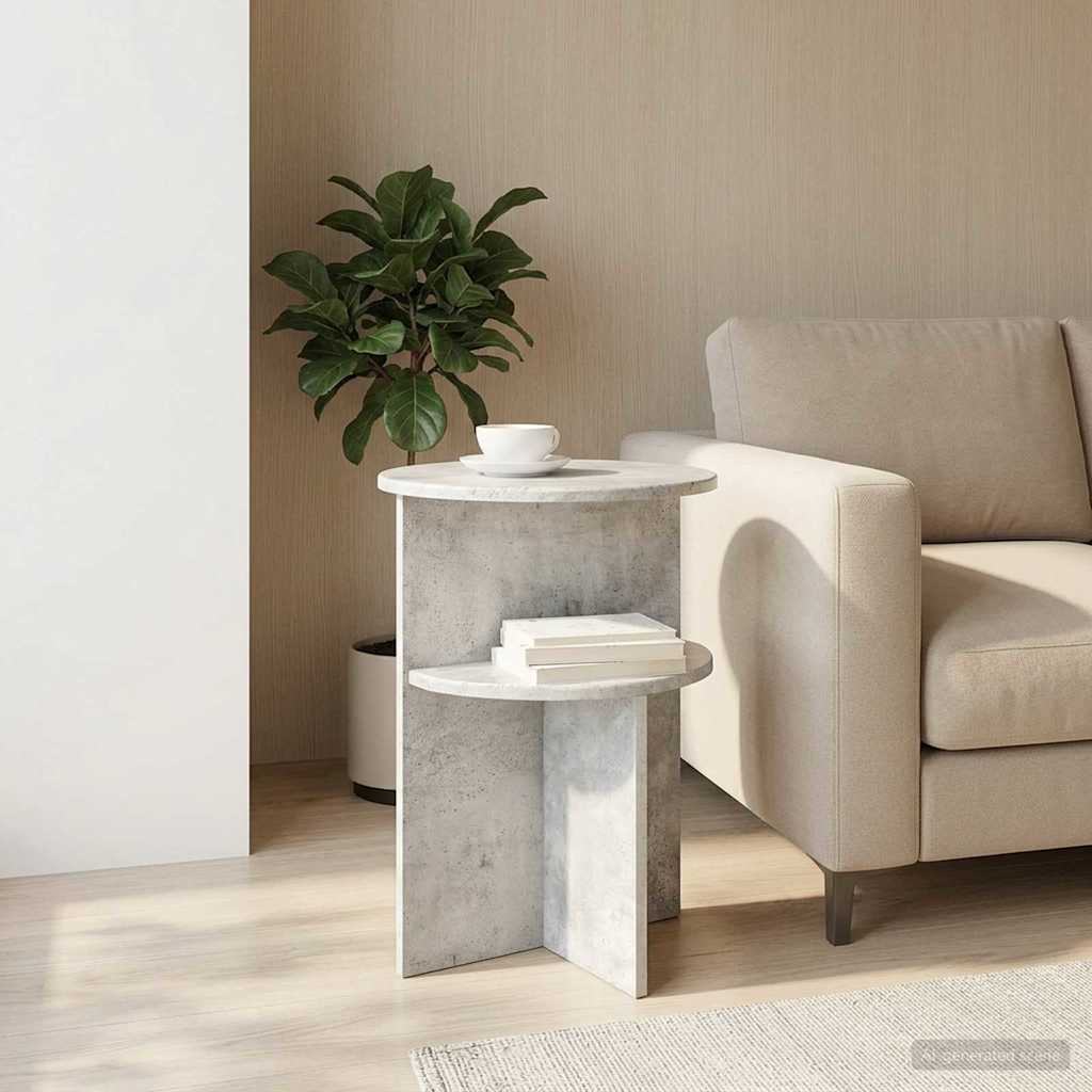 Bocni stol Betonska siva Ø 39,5 x 55 cm Konstruirano drvo