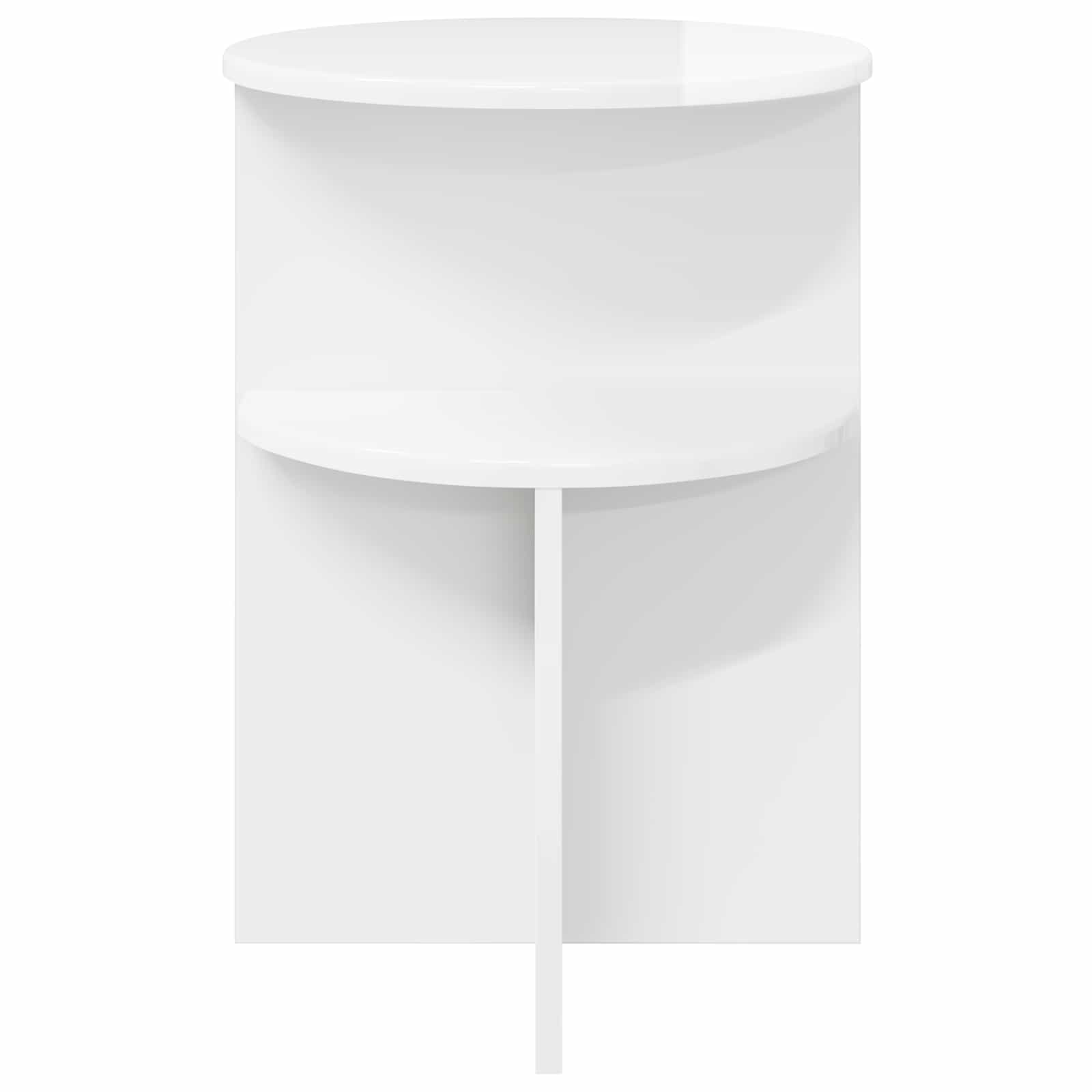 Bocni stol s pohranom Bijela visokog sjaja Ø 39,5 x 55 cm