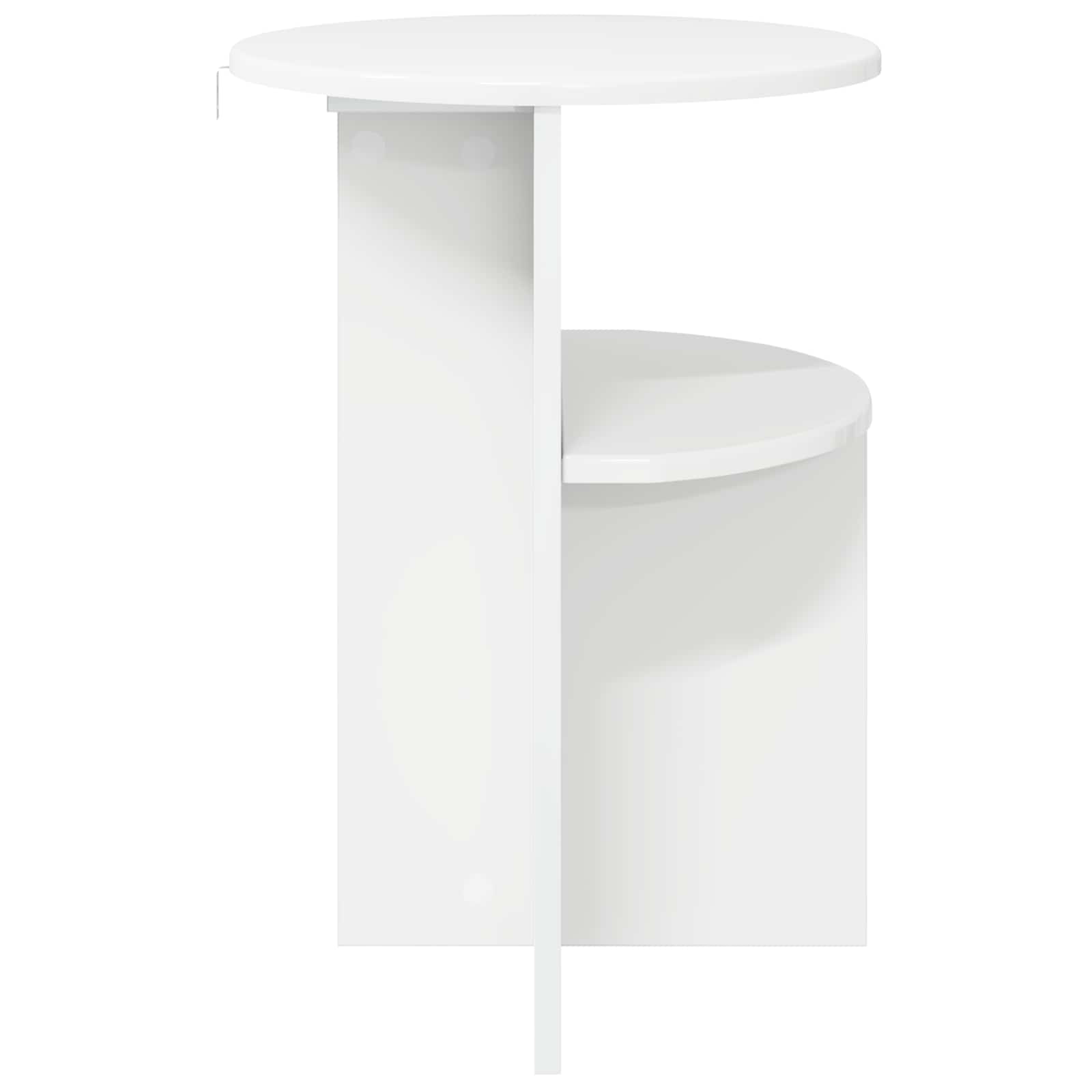 Bocni stol s pohranom Bijela visokog sjaja Ø 39,5 x 55 cm