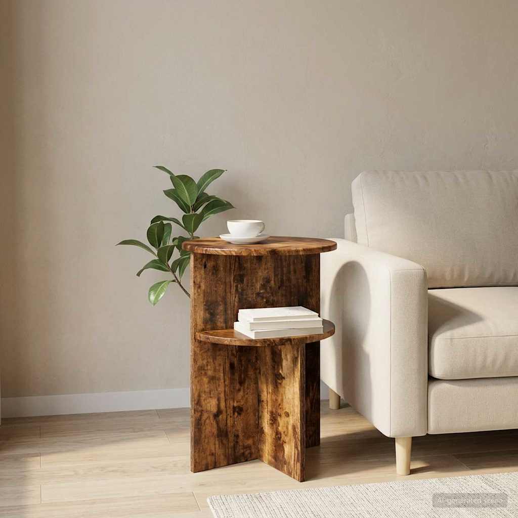 Bocni stol Dimljeni hrast Ø 39,5 x 55 cm Konstruirano drvo