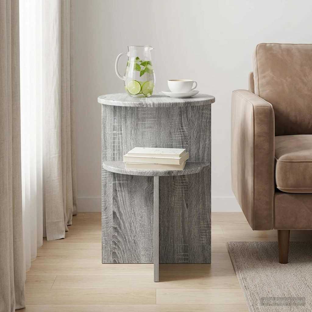 Bocni stol Siva sonoma Ø 39,5 x 55 cm Konstruirano drvo