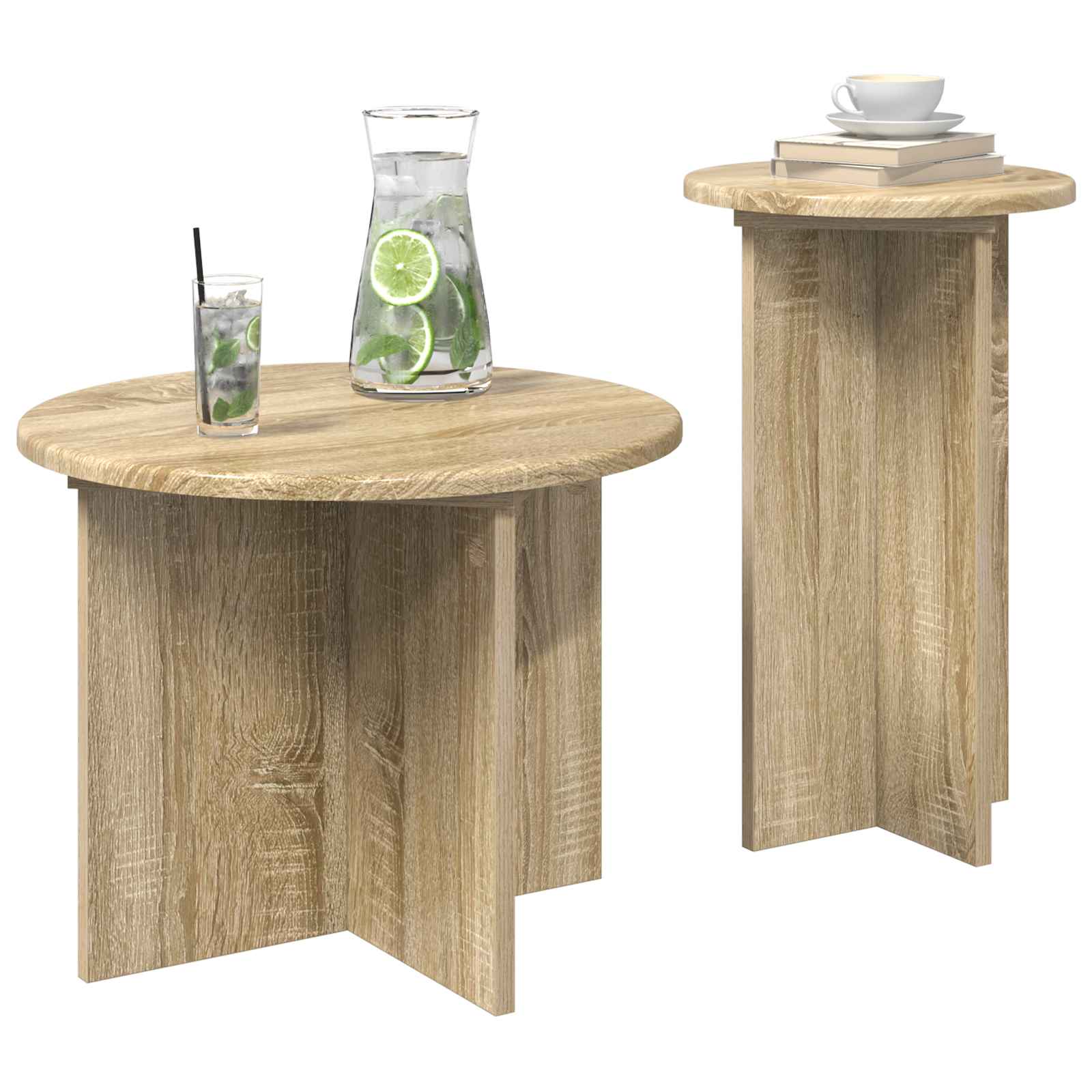 Set pomoćnih stolića 2 pcs Hrast sonoma Konstruirano drvo