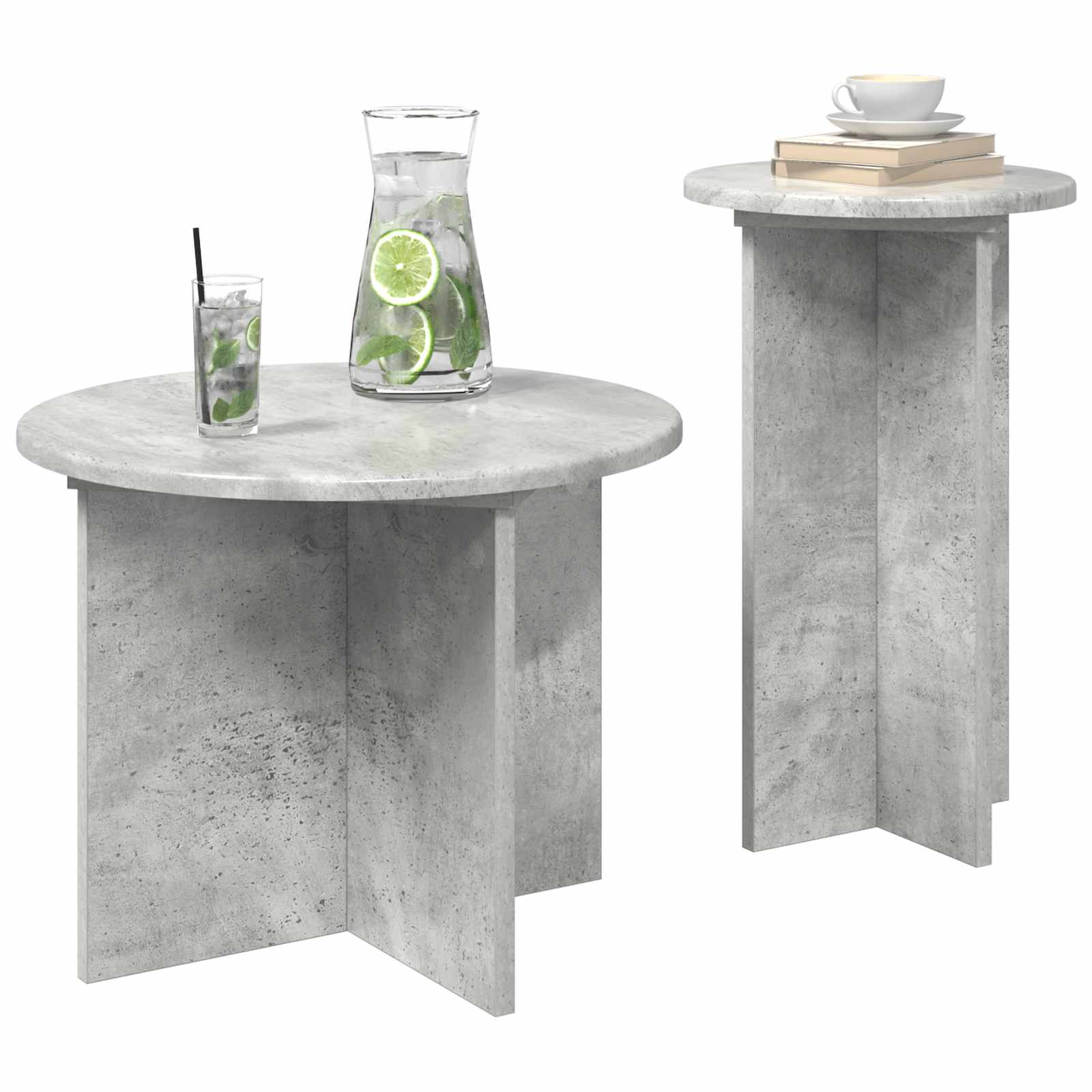 Set pomoćnih stolića 2 pcs Betonska siva Konstruirano drvo
