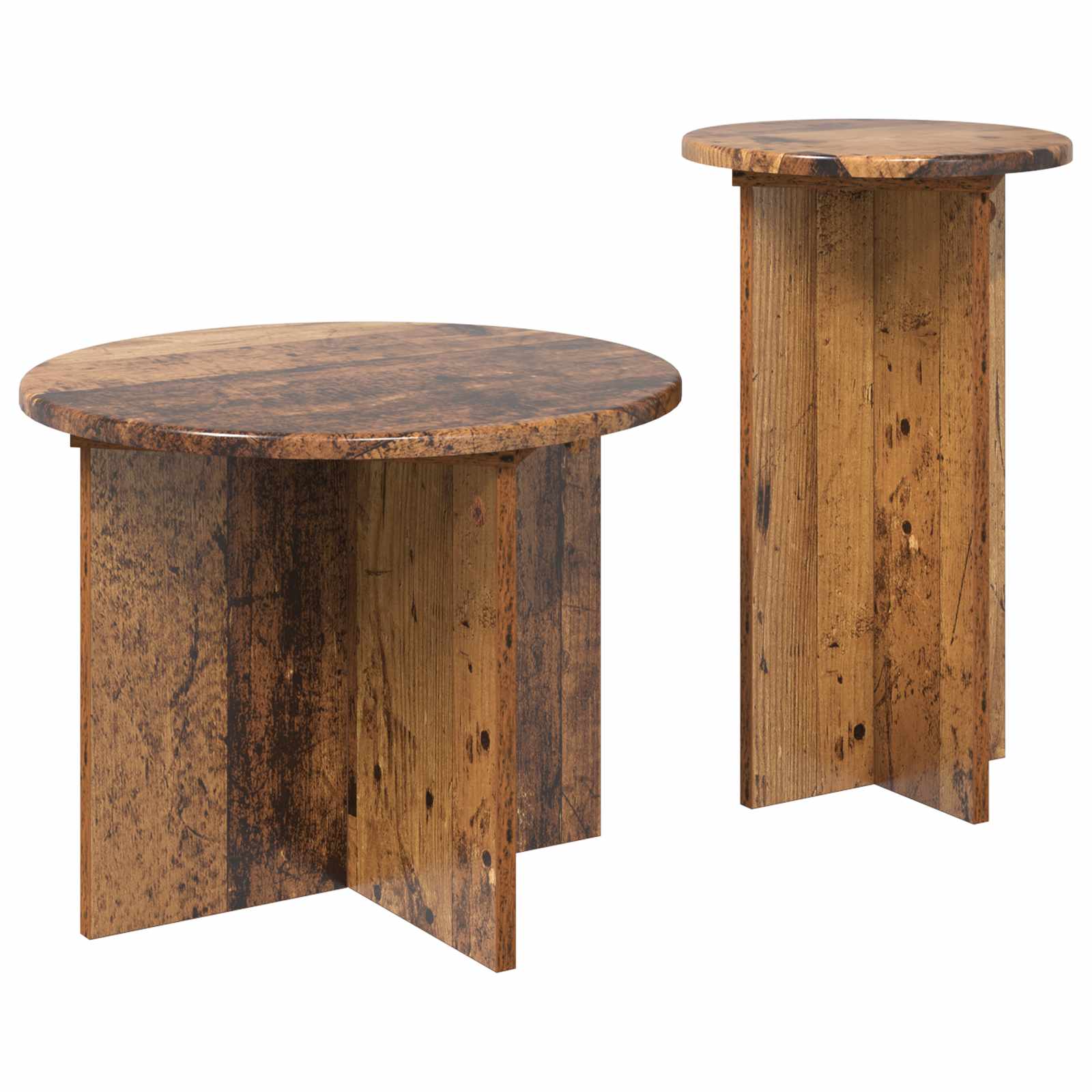 Set pomoćnih stolića 2 pcs Staro drvo Konstruirano drvo