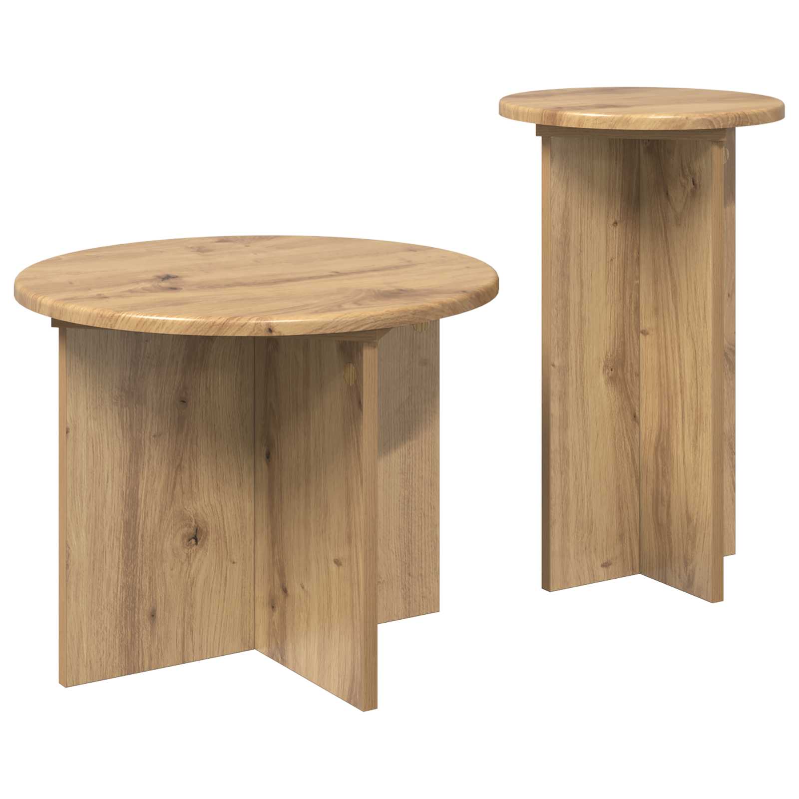 Set pomoćnih stolića 2 pcs Hrast artisan Konstruirano drvo